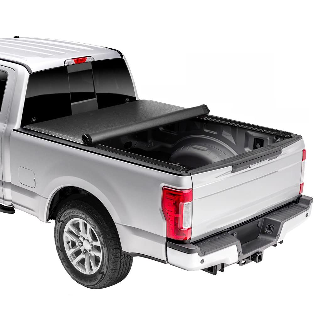 Gevog 5.8' Soft Roll-Up Tonneau Cover for 2019-2020 Chevy Silverado 1500 & GMC Sierra 1500 Pickup Trucks - Waterproof Bed Cover for Cargo Protection & Improved Fuel Efficiency - Perfect for Camping, Hauling & Outdoor Adventures