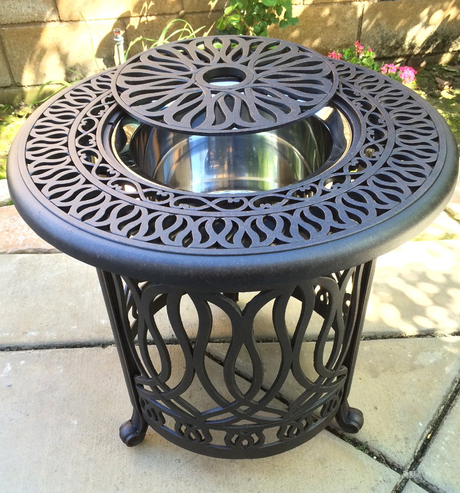 3-Piece Bistro Patio Set - Outdoor Cast Aluminum Conversation Table & Chairs with Elisabeth End Table - Perfect for Garden, Balcony, and Backyard Relaxation