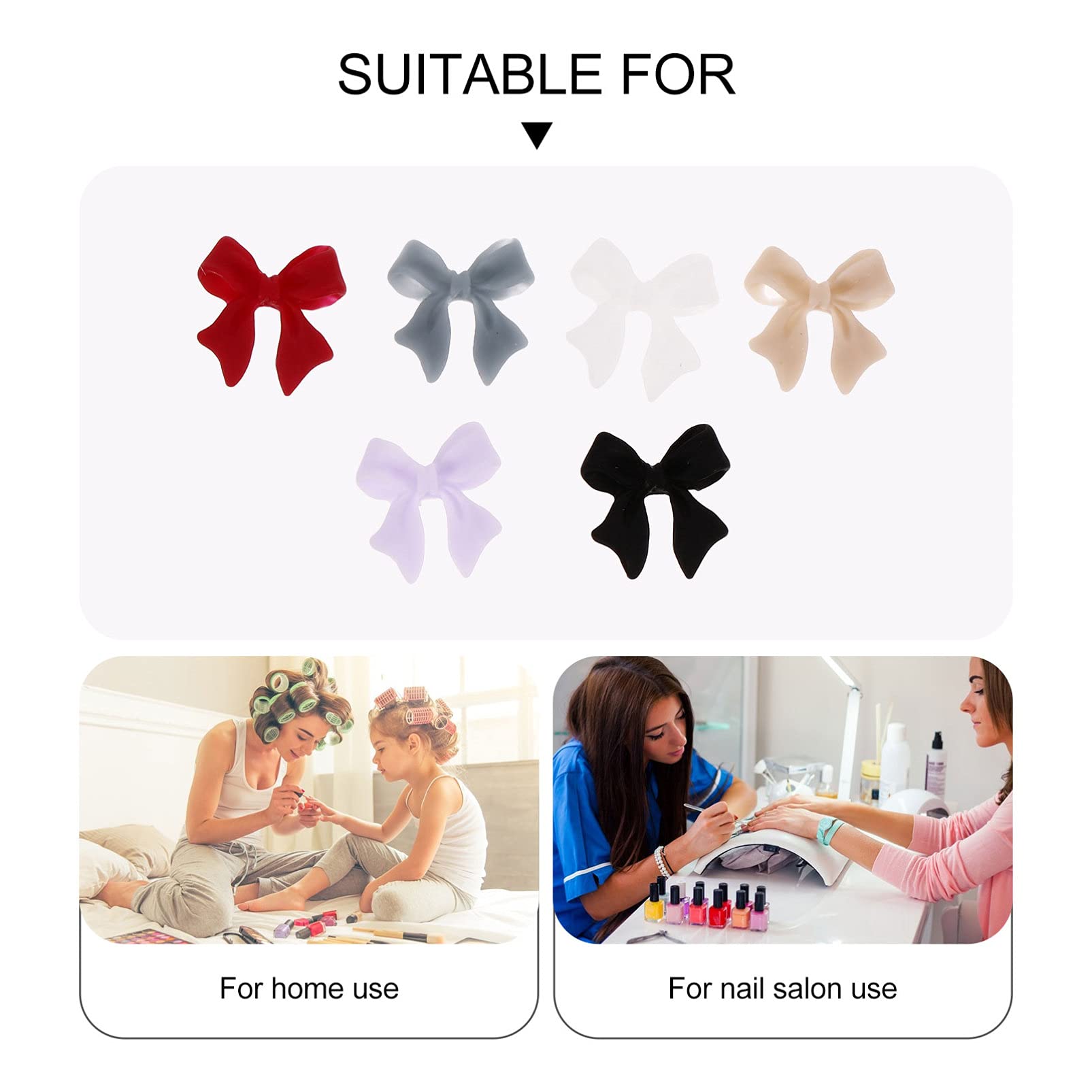 2 Pack DIY Nail Art Charms - Fake Nail Ornaments, Bowknot Embellishments & Manicure Accessories for Nail Decoration - Perfect for Home Manicures, Salon Nail Art & Party Nail Designs
