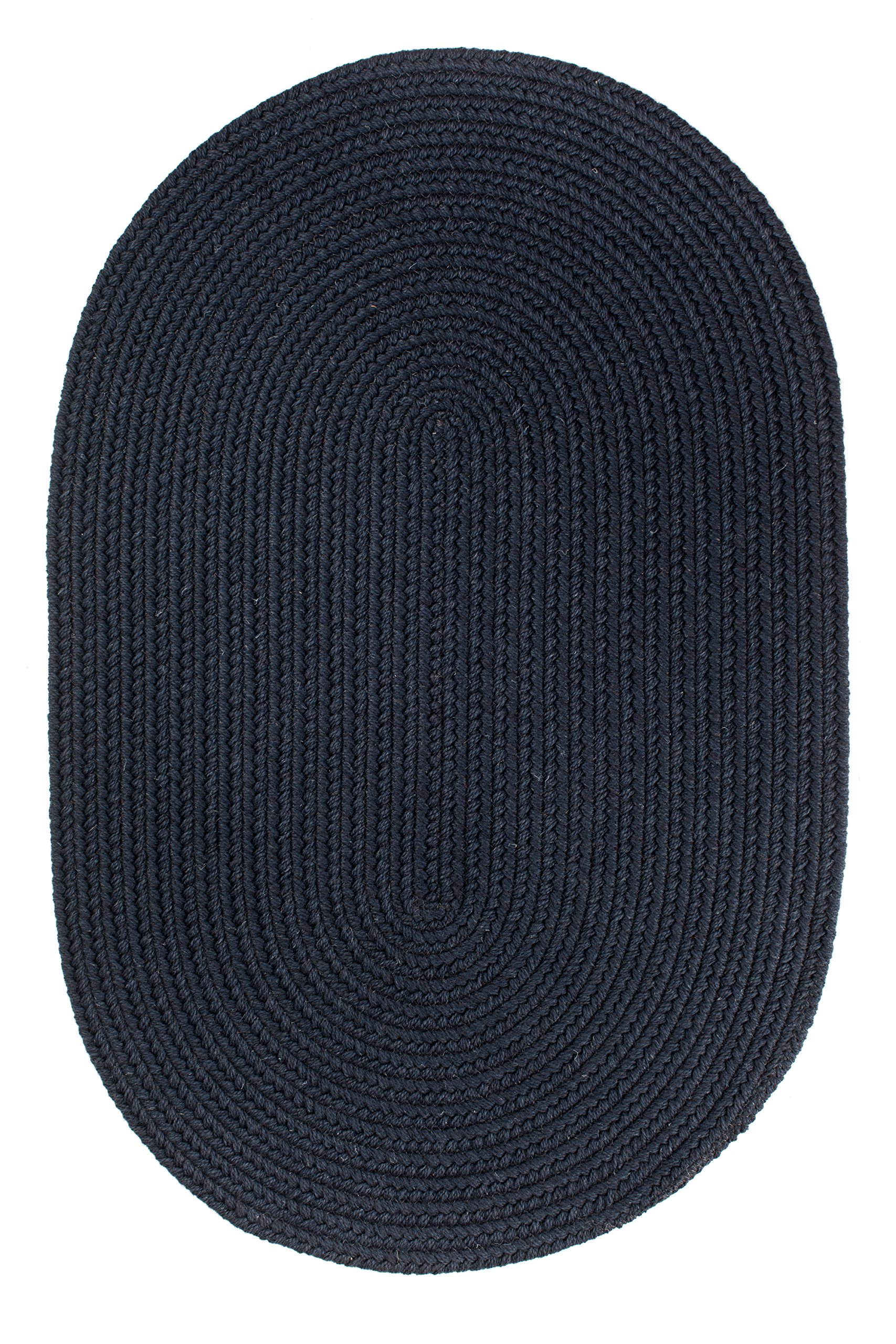 Rhody Rug Solid Wool S156 Navy 2' x 8' Oval Braided Runner - Premium Handmade USA Wool Area Rug for Hallway, Living Room & Bedroom - Durable Floor Mat & Home Decor for High Traffic Areas - Easy Care & Stain Resistant - Perfect for Entryways, Stair Runners & Cozy Spaces