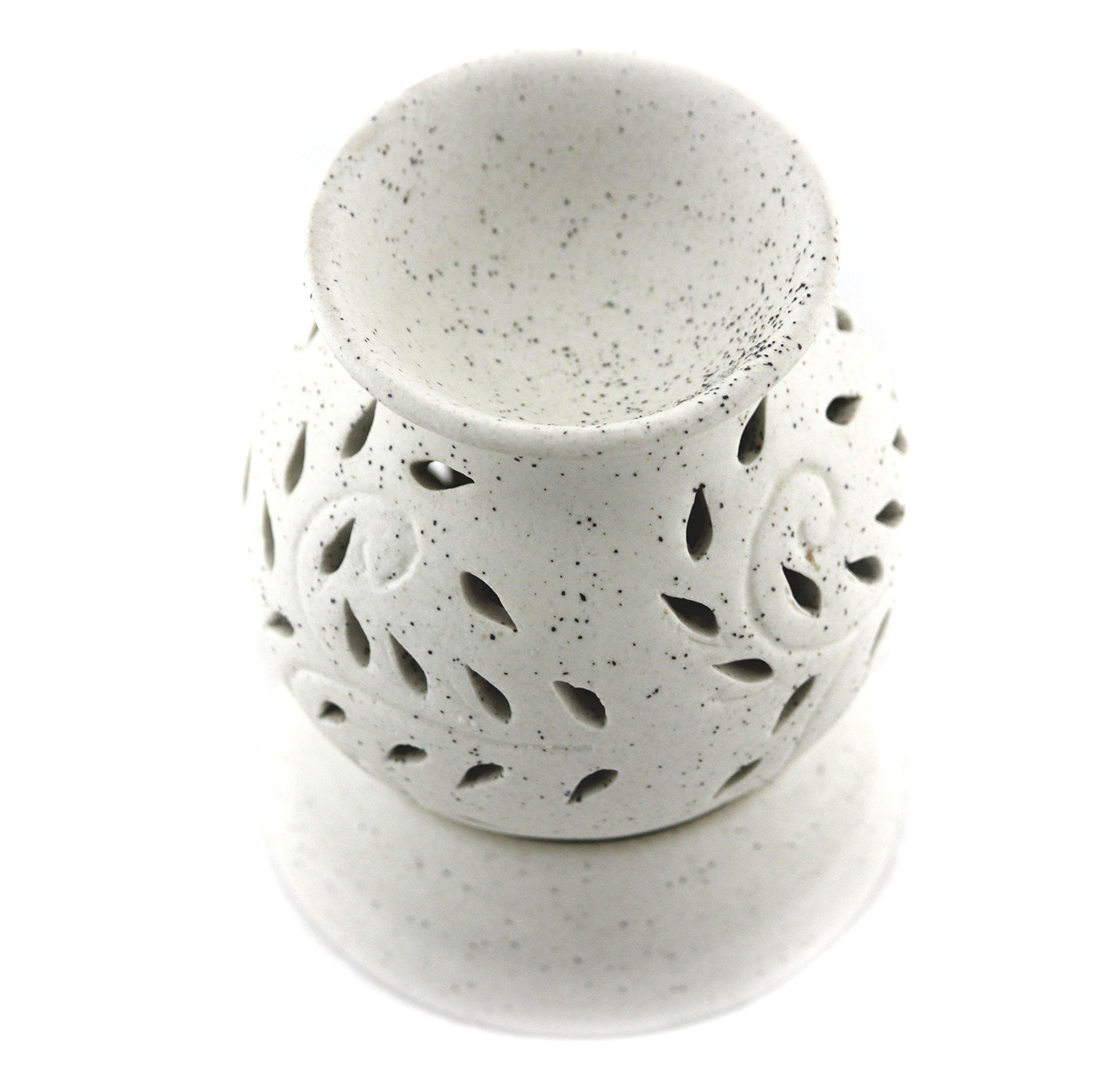 Brahmz Electric Aroma Oil Diffuser - Ancient Matki Shape with Bulb, Aroma Burner for Home & Office (White, Includes 10g Rose & Vanilla Fragrance Oil) | Perfect for Relaxation, Yoga, Meditation & Aromatherapy