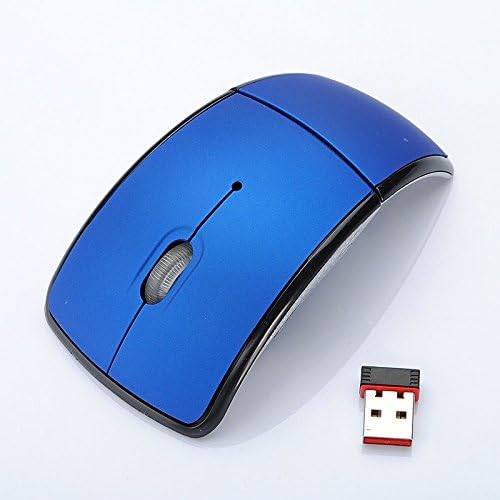 Foldable Wireless Mouse 2.4GHz with USB Receiver - Portable Ergonomic Computer Mouse for PC, Laptop, Notebook (Blue) | Perfect for Travel, Office & Home Use