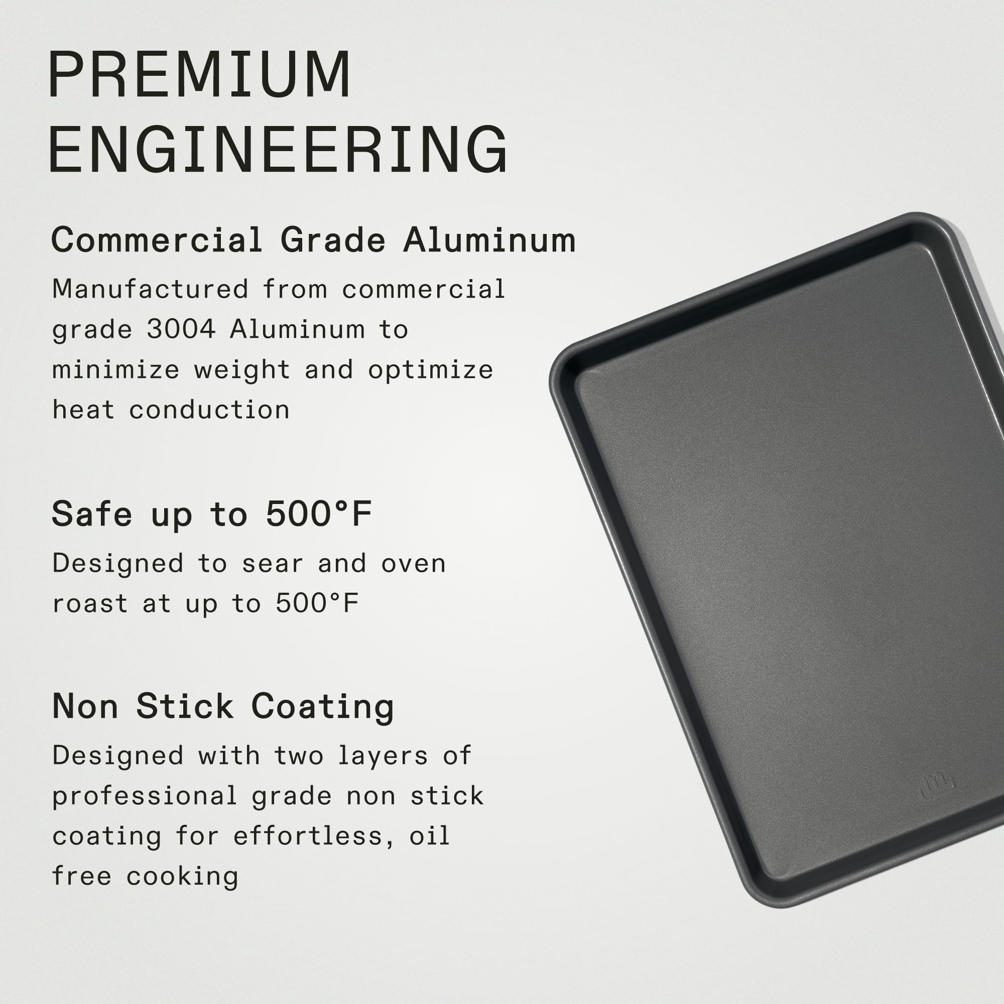 Premium Non-Stick Aluminum Sheet Pan - Commercial Grade Bakeware - Made in USA - Perfect for Baking, Roasting & Meal Prep