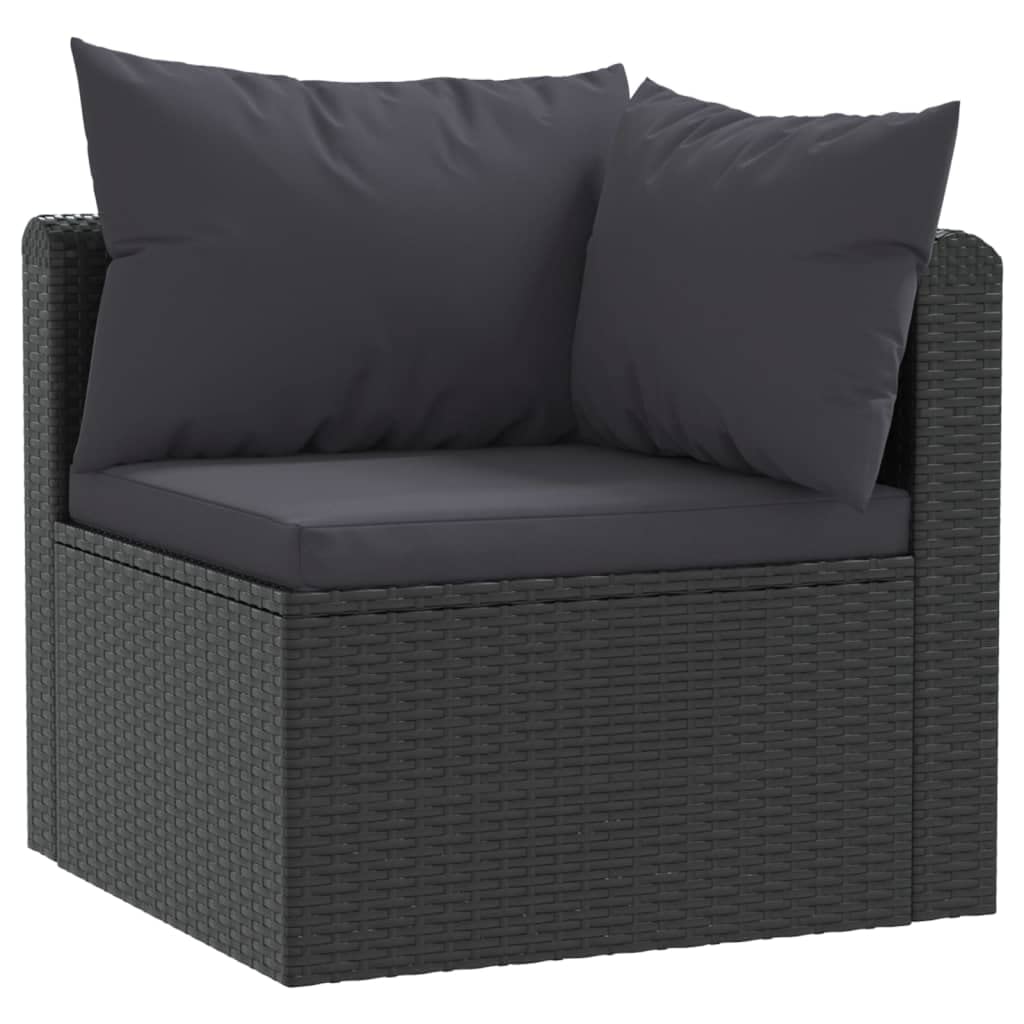 Premium 2-Piece Patio Sofa Set with Cushions - Durable Steel Frame & Handwoven PE Rattan - Black Outdoor Furniture for Garden, Poolside or Backyard Relaxation