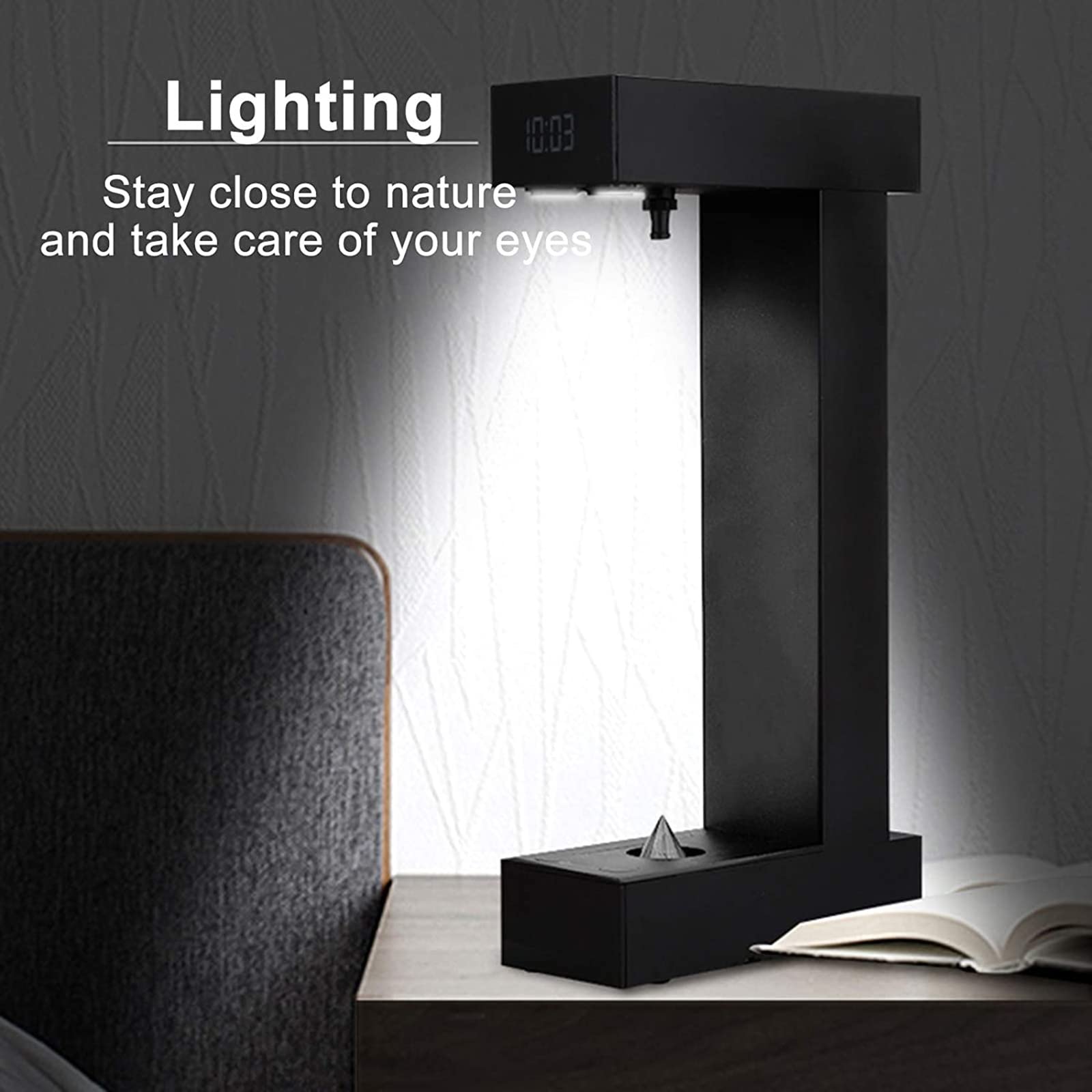Anti-Gravity Floating Water Drop Desk Lamp - Levitating Waterfall Fountain for Home Office, Bedroom, Meditation & Relaxation | Soothing Mood Light for Stress Relief, Yoga & Study Spaces