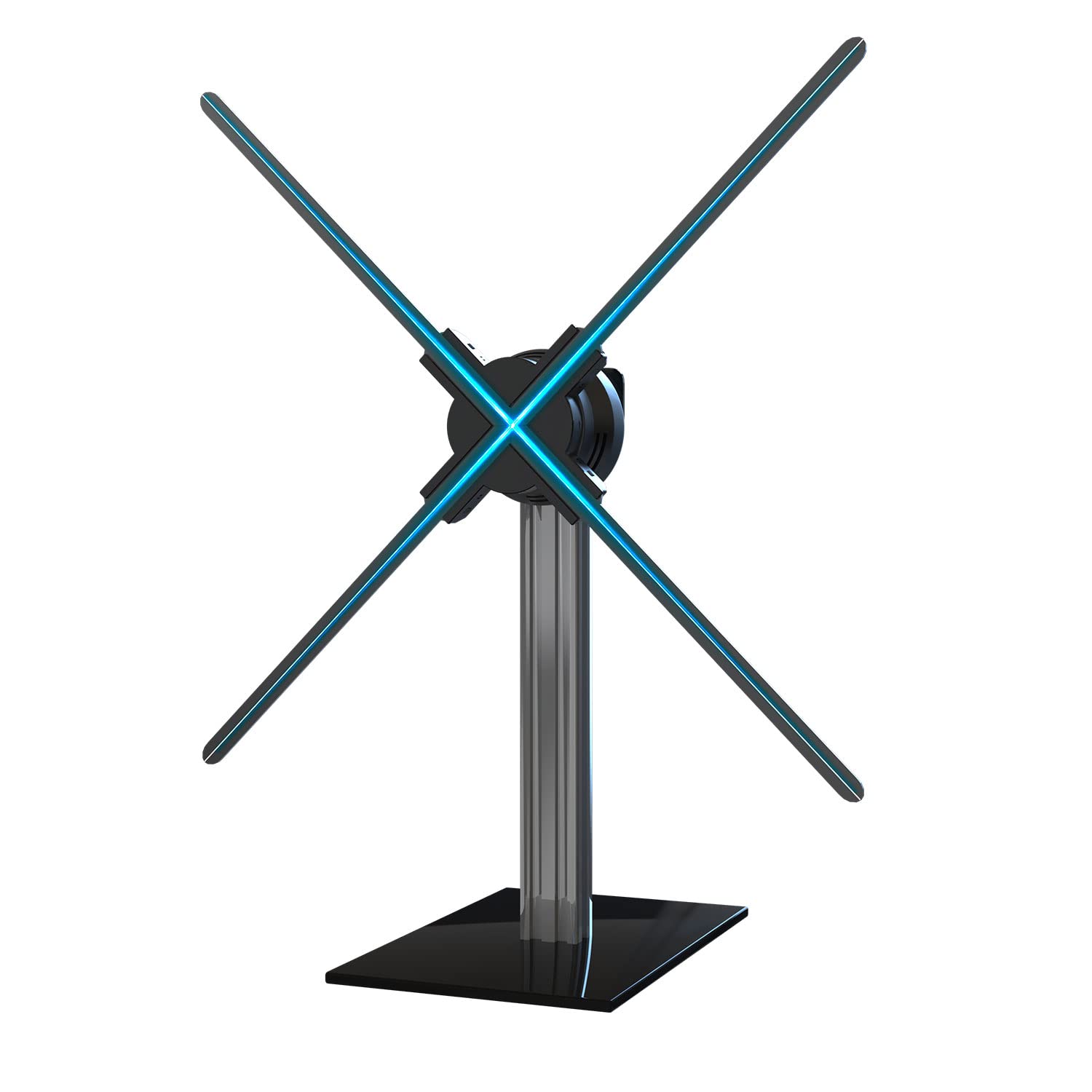 Missyou 3D Hologram Fan Desktop Stand - Aluminum Alloy Frame with Tempered Glass Base - Fits 27.5
