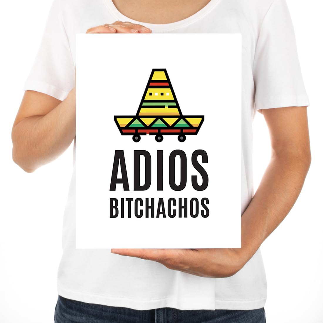 Funny Retirement Greeting Card - Adios Bitchachos Jumbo Size 8.5x11 Inch with Envelope - Perfect for Coworker Farewell Parties & Office Retirement Gifts