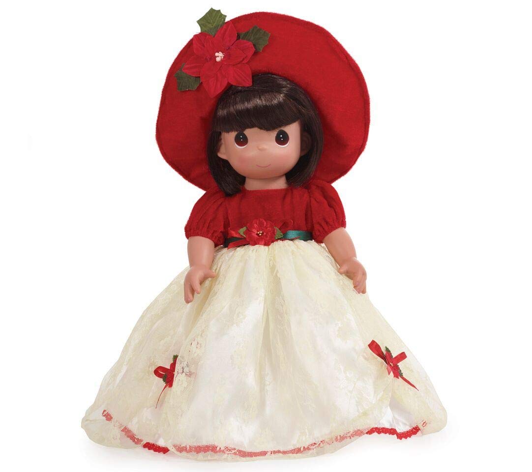 Precious Moments The Doll Maker Linda Rick Christmas Brunette 16 Inch Collectible Doll - Perfect Holiday Gift for Collectors & Home Decor