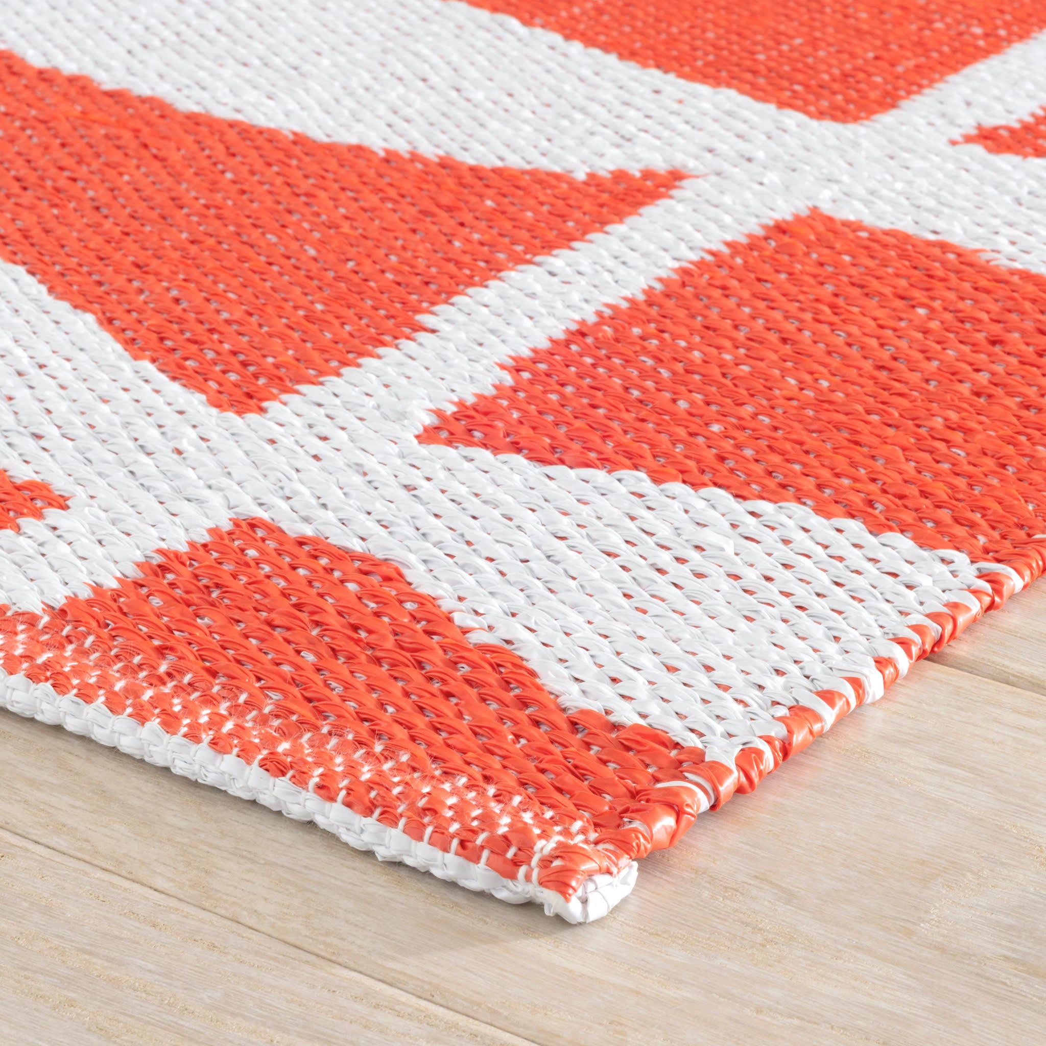 Handwoven Tangerine Indoor/Outdoor Area Rug - Durable Circuit Design for Living Room, Patio & Bedroom Decor