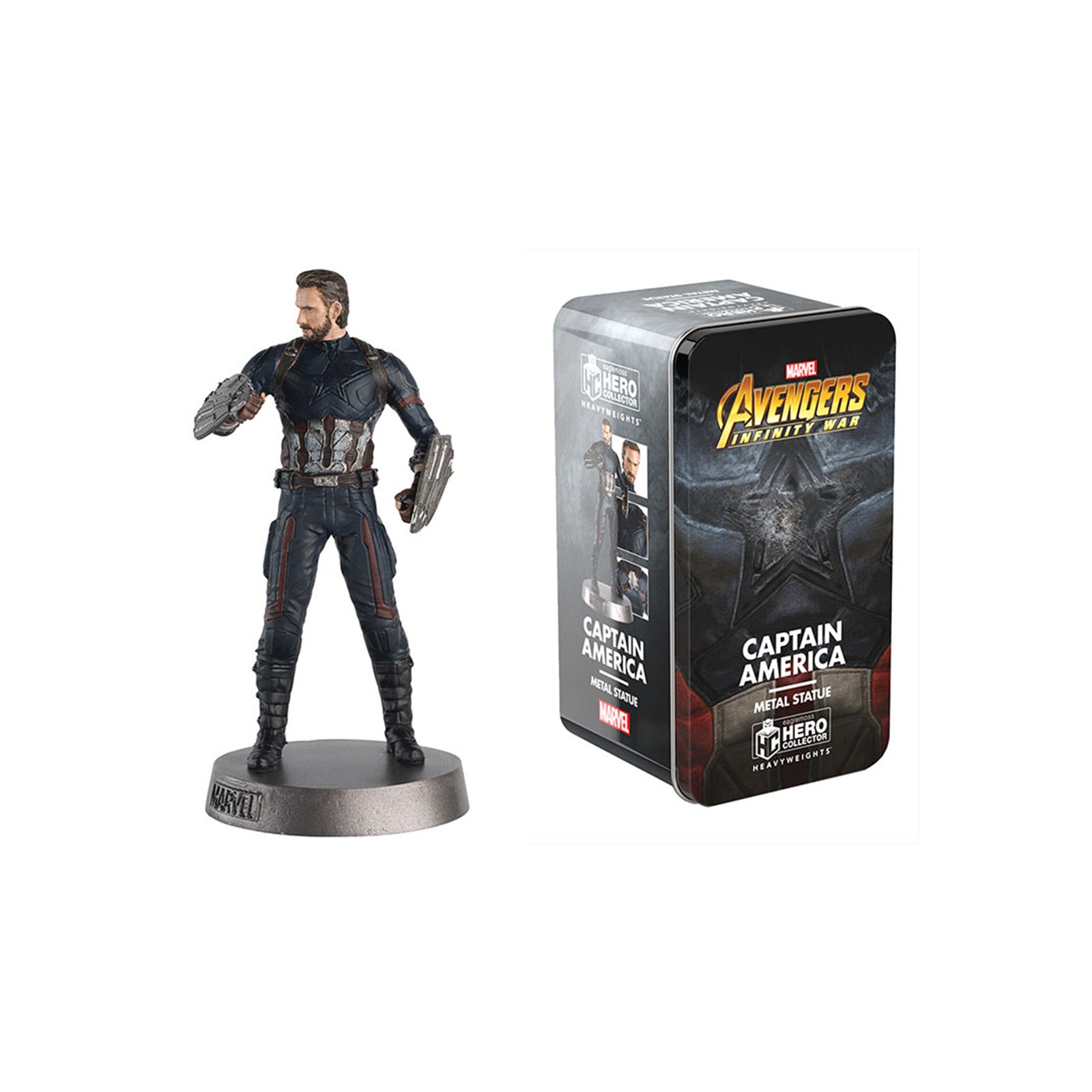 Eaglemoss Hero Collector Heavyweights Captain America Metal Statue - Marvel Avengers Collectible Figurine for Home Decor, Office Display & Superhero Fan Gifts