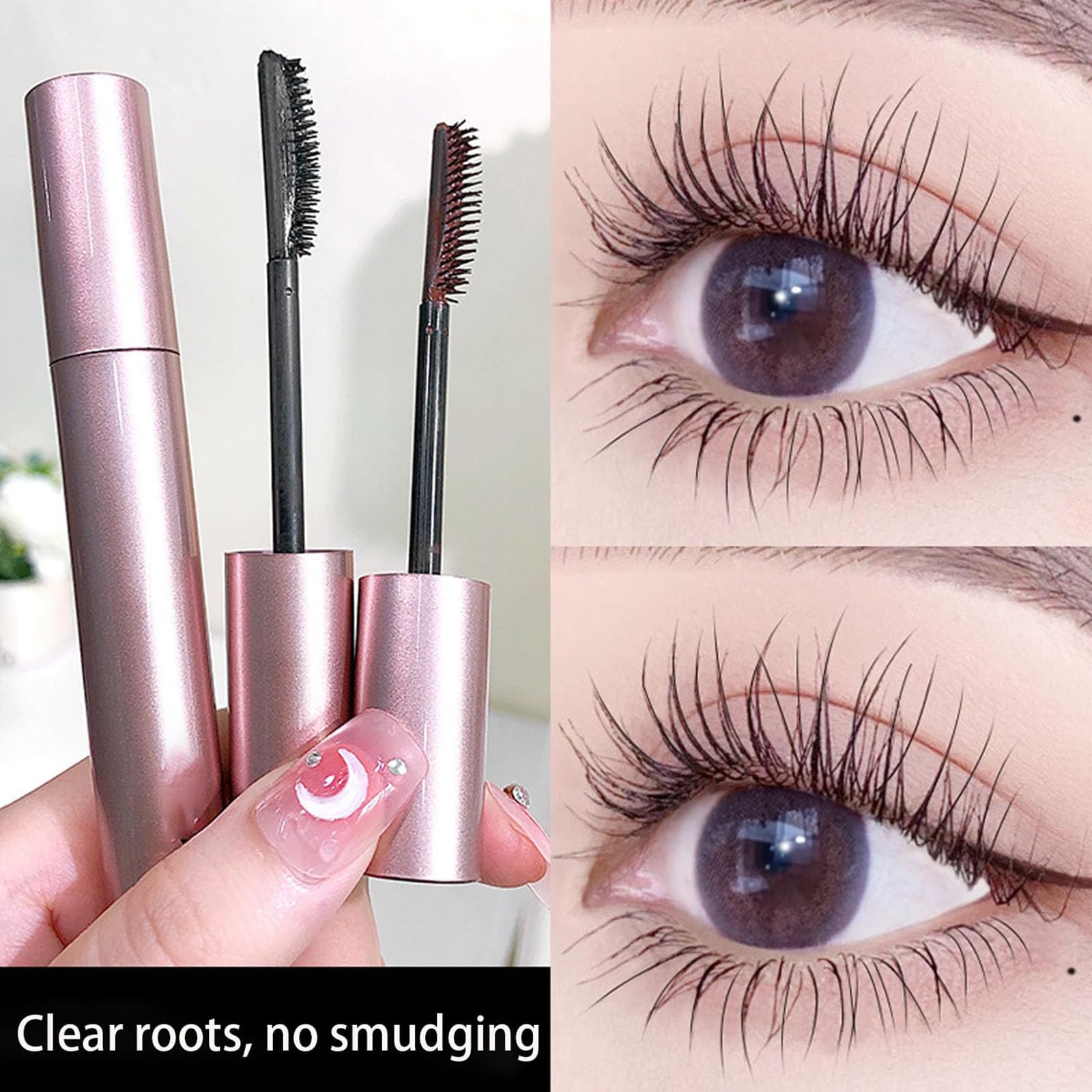 Relaxrich Black & Brown Tubing Mascara Duo - Waterproof, Sweatproof, Long Lasting Lengthening & Curling Mascara for Volume Without Clumping (3.5g x2) - Perfect for Daily Wear, Gym, Swimming & Special Occasions
