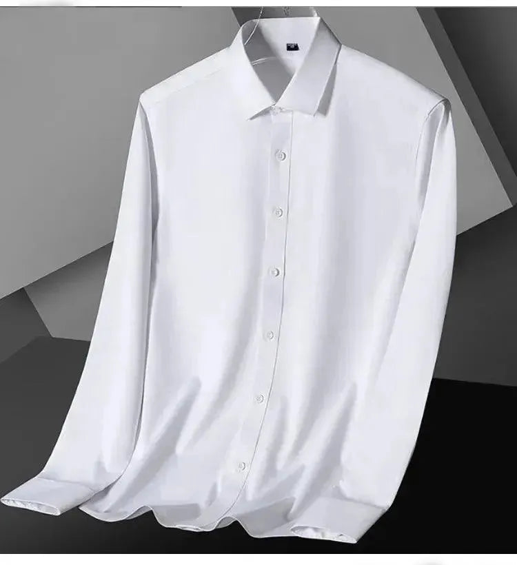 Premium Men's Formal Dress Shirt - Slim Fit Business Shirt for Office & Wedding - Classic White Button Down Oxford Shirt for Professional & Special Occasions