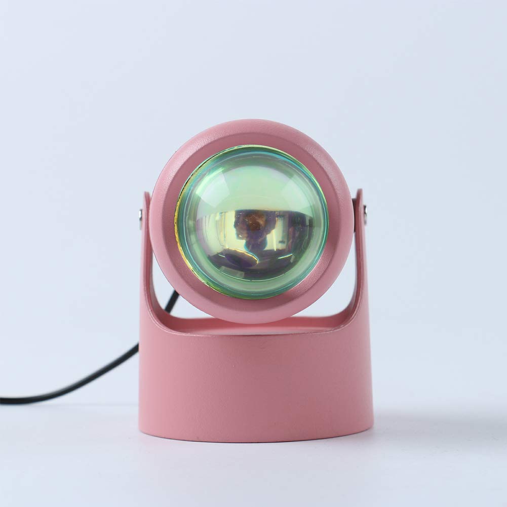 Sunset Night Light Projector LED Lamp - 90° Rotation Rainbow Projection Light with USB, Modern Floor Stand for Romantic Bedroom & Living Room Decor (Pink & Red) | Perfect for Relaxation, Meditation, and Creating Cozy Atmosphere