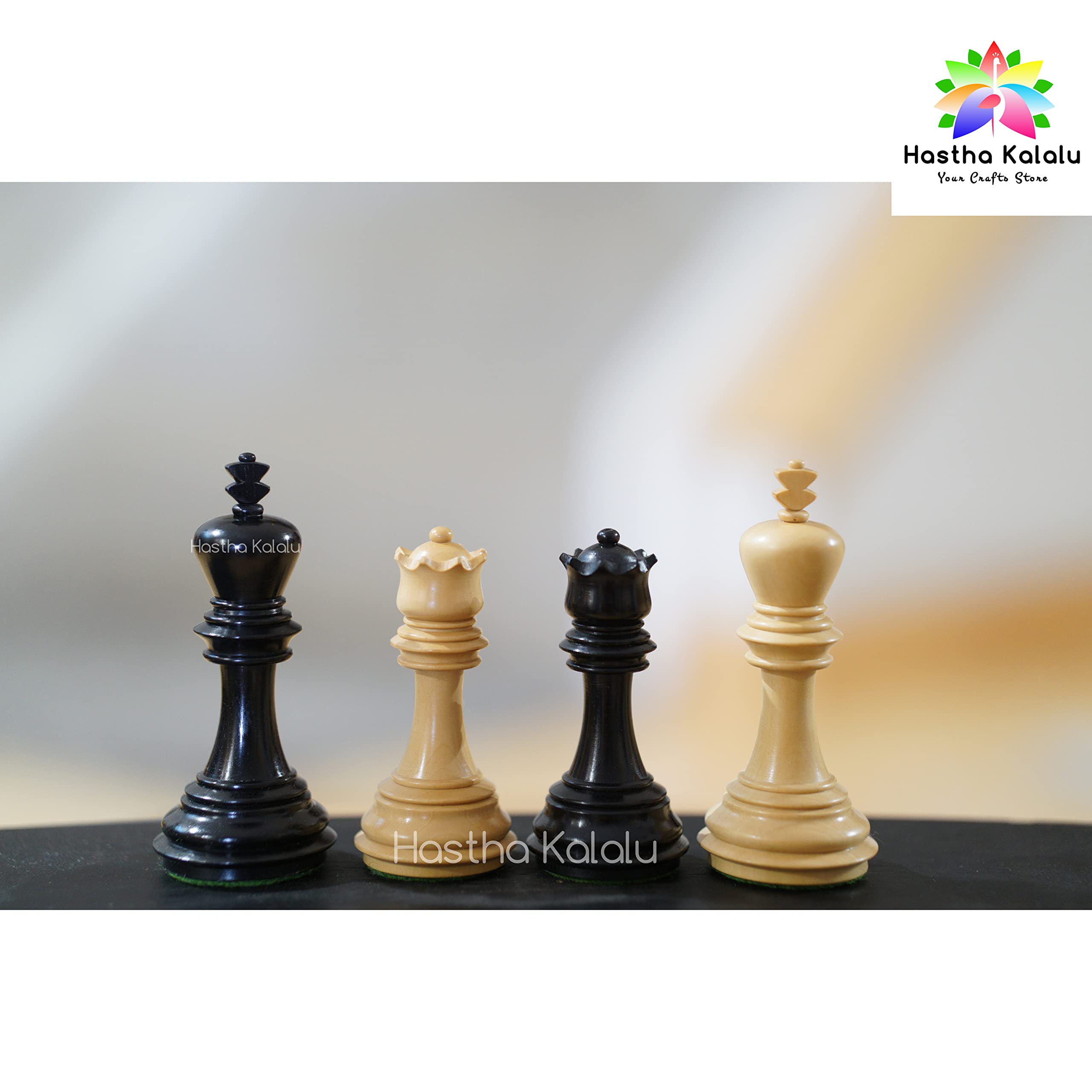 Handcarved Staunton Luxury Chess Pieces Set - 3.8