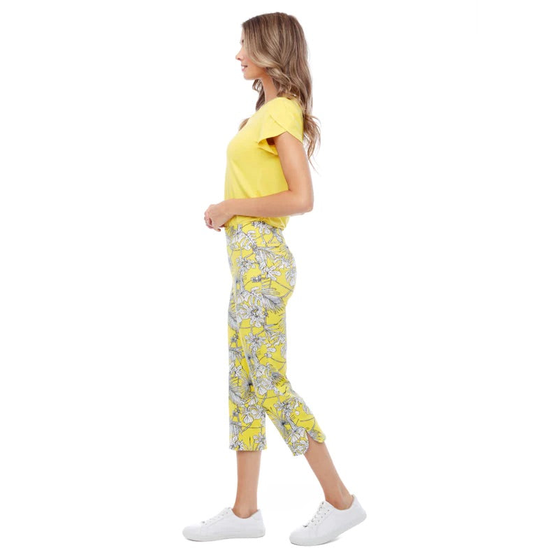 CANARY PETAL SLIT CROPPED PANTS 67734UP - Trendy High-Waisted Wide Leg Trousers for Women, Perfect for Office Wear & Casual Outfits