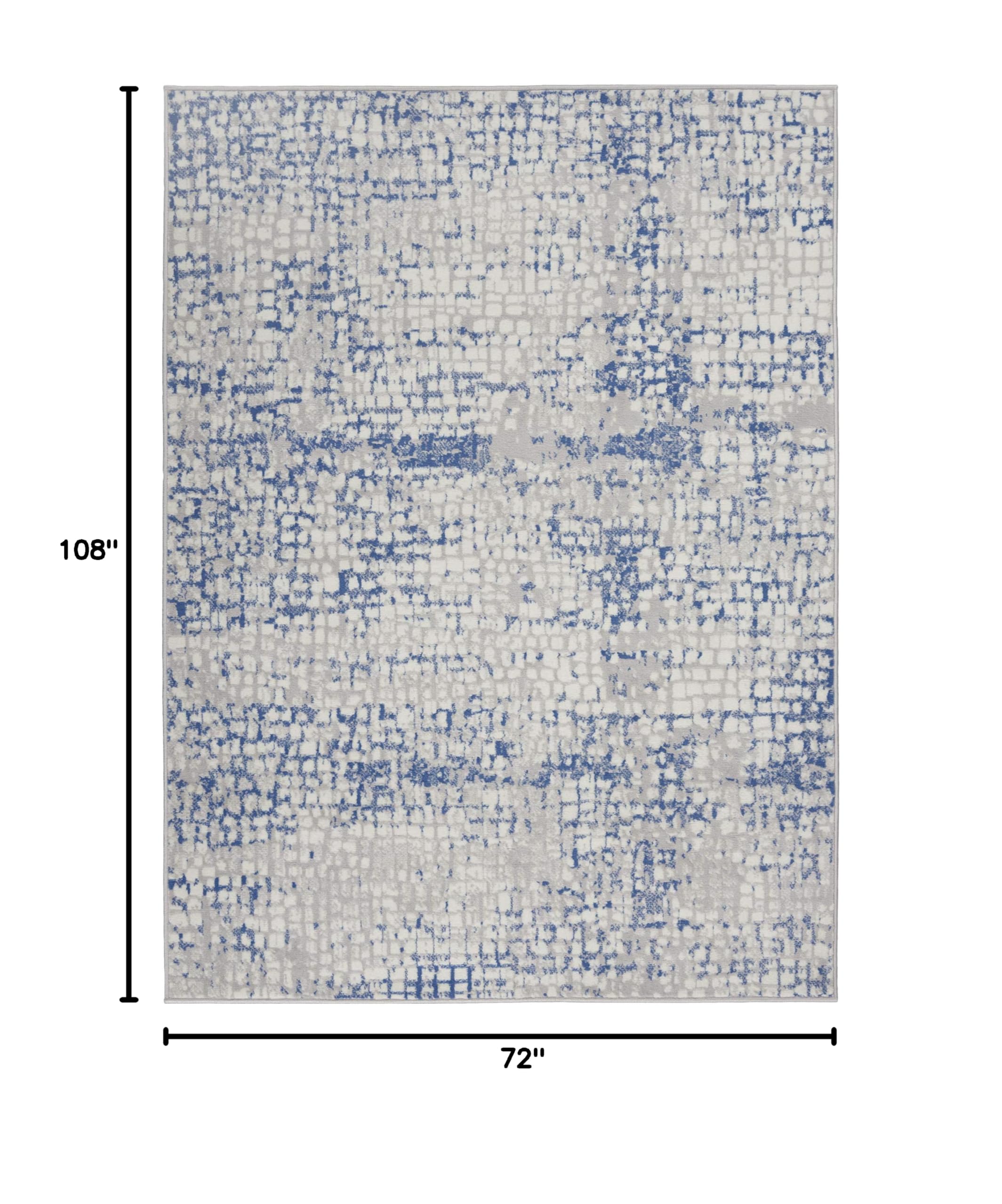 Nourison Whimsicle Abstract Grey Blue 6' x 9' Area Rug - Easy to Clean, Non-Shedding, Soft & Durable - Perfect for Bedroom, Living Room, Dining Room & Kitchen Decor (6x9) - Adds Style & Comfort to Any Space
