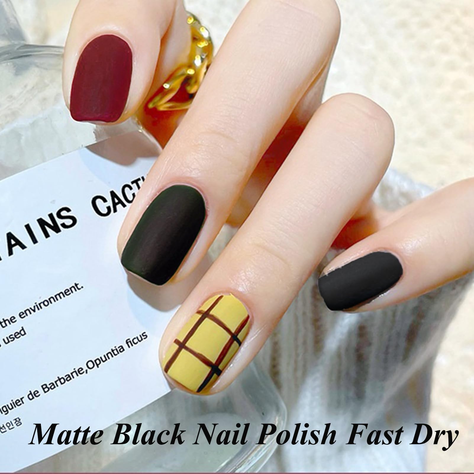 Matte Black Nail Polish - Fast Drying Velvet Top Coat for Men & Women (13ML) - Perfect for Everyday Wear, Special Occasions & Professional Manicures