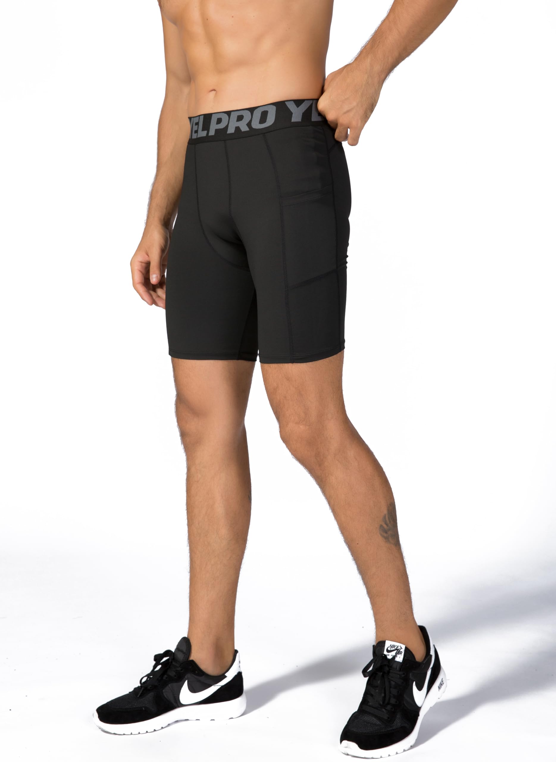 Queerier Men's Compression Shorts 1/3/4 Pack - Breathable Spandex Workout Shorts for Running, Sports & Gym - Moisture Wicking Athletic Base Layer Underwear - Ideal for Training, Cycling & Active Lifestyle