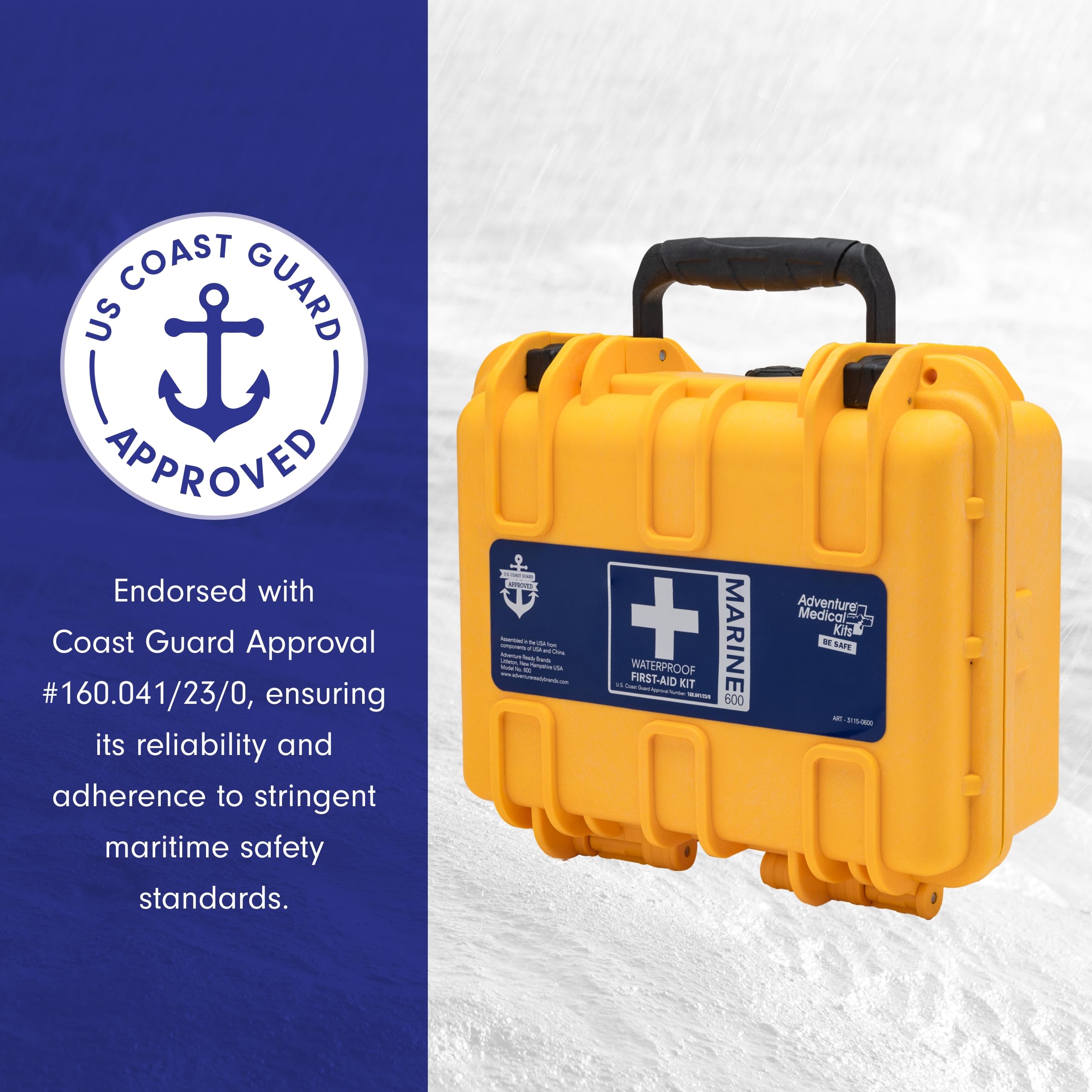 Adventure Medical Kits Marine Series First Aid Kit - 600 Pieces Boat Emergency Kit for 8 People (12 Hours Care) | Includes Bandages, Medications & Guidebook | Perfect for Boating, Fishing & Marine Adventures