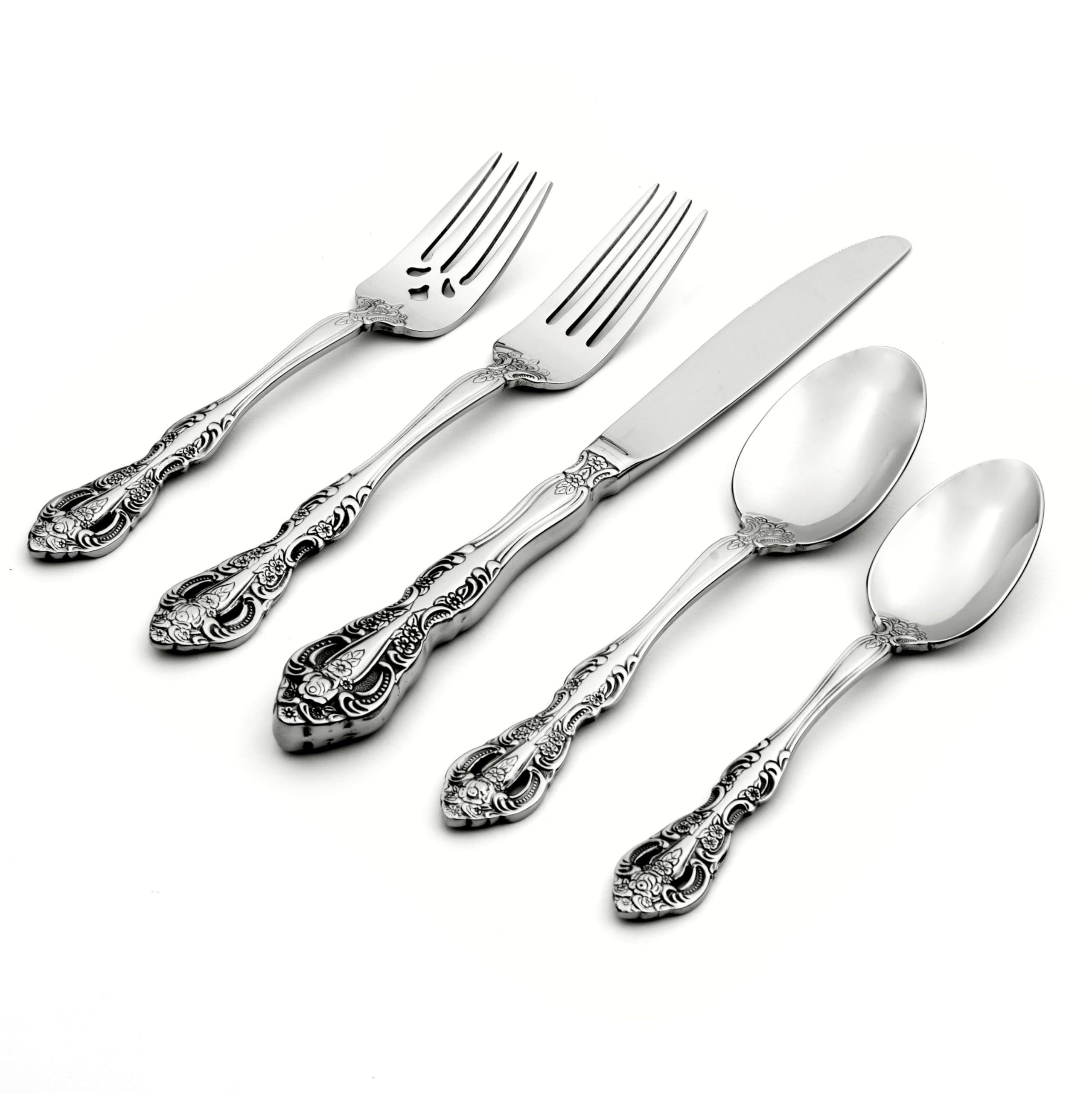 Premium Oneida Michelangelo 20-Piece Stainless Steel Flatware Set - Service for 4 - Elegant Dining Utensils for Everyday Meals & Special Occasions - Dishwasher Safe Silverware for Home, Restaurant & Wedding Use