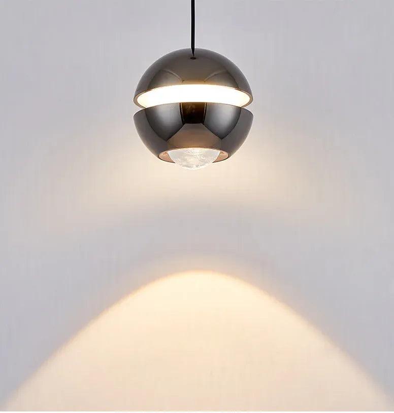 Modern Round Sphere Industrial LED Pendant Light - Vintage Style Hanging Fixture for Kitchen Island, Dining Room, Restaurant & Cafe Lighting