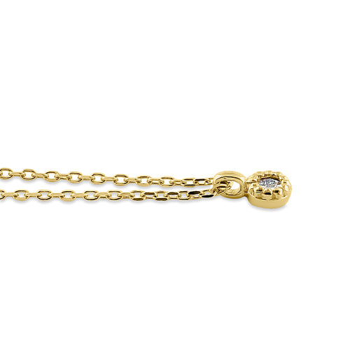 14K Yellow Gold Round Diamond Pendant Necklace for Women - Elegant & Dainty Jewelry Gift for Birthday, Anniversary & Special Occasions