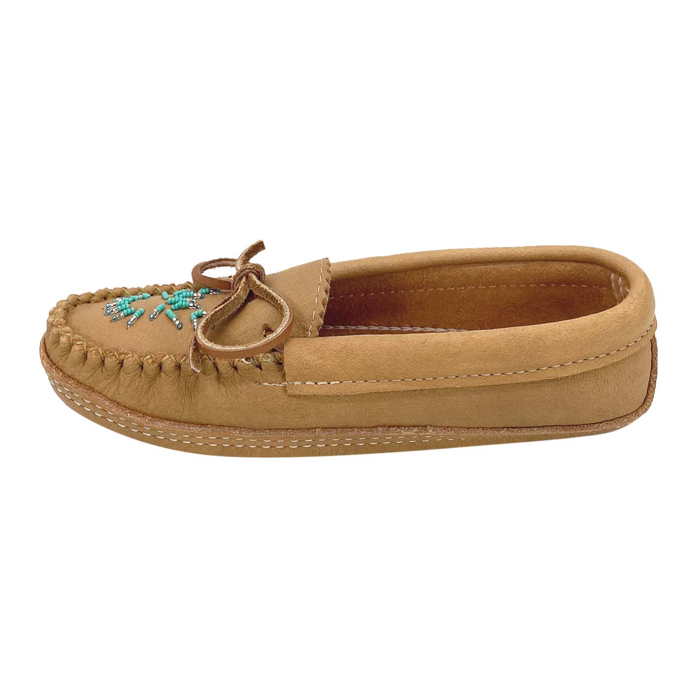Women's Soft Sole Moose Hide Leather Moccasins - Comfortable Indoor/Outdoor Slippers for Home, Office & Travel