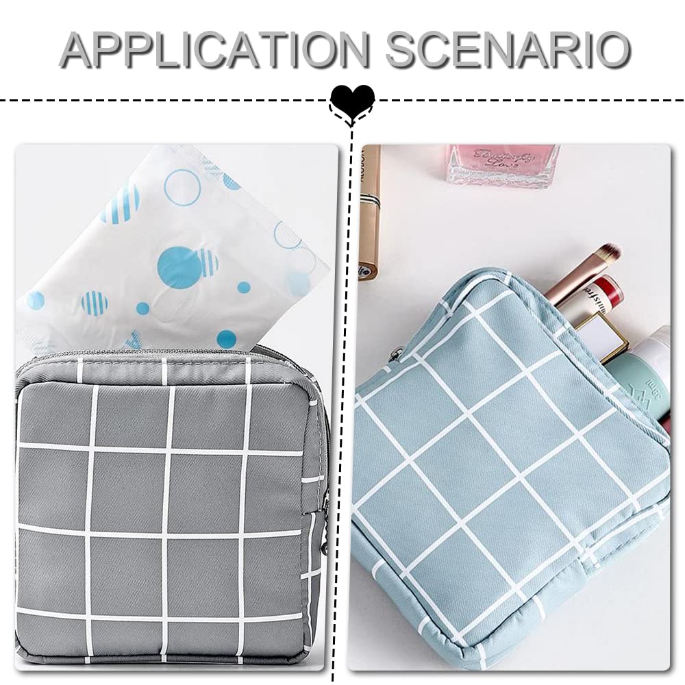 JaSiTeBW 2 Pack Sanitary Napkin Storage Bags - Waterproof Zippered Pouch for Feminine Hygiene Products, Travel Organizer for Women & Teens - Perfect for School, Gym, Work & Travel Essentials