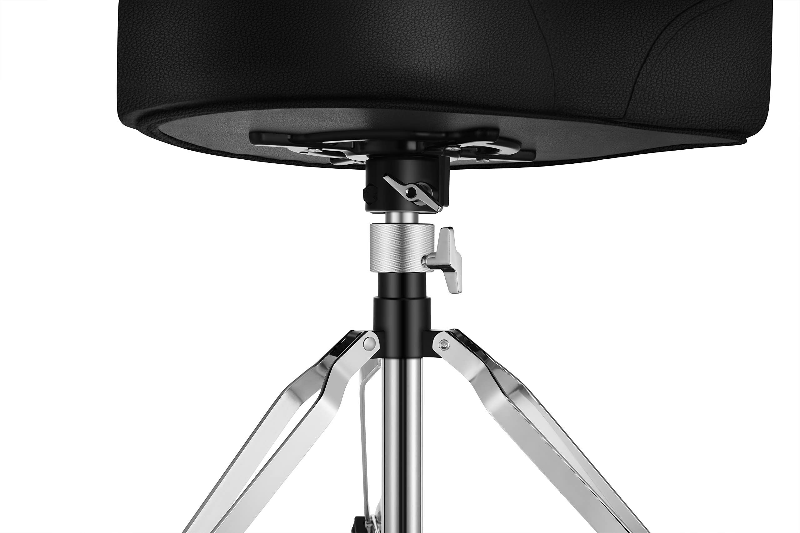 Donner Heavy Duty Drum Throne - Motorcycle Style Drum Stool with Widened Seat & Upgraded Materials - Height Adjustable Padded Drum Chair with Double Bracing - Perfect for Drummers, Musicians, and Live Performances