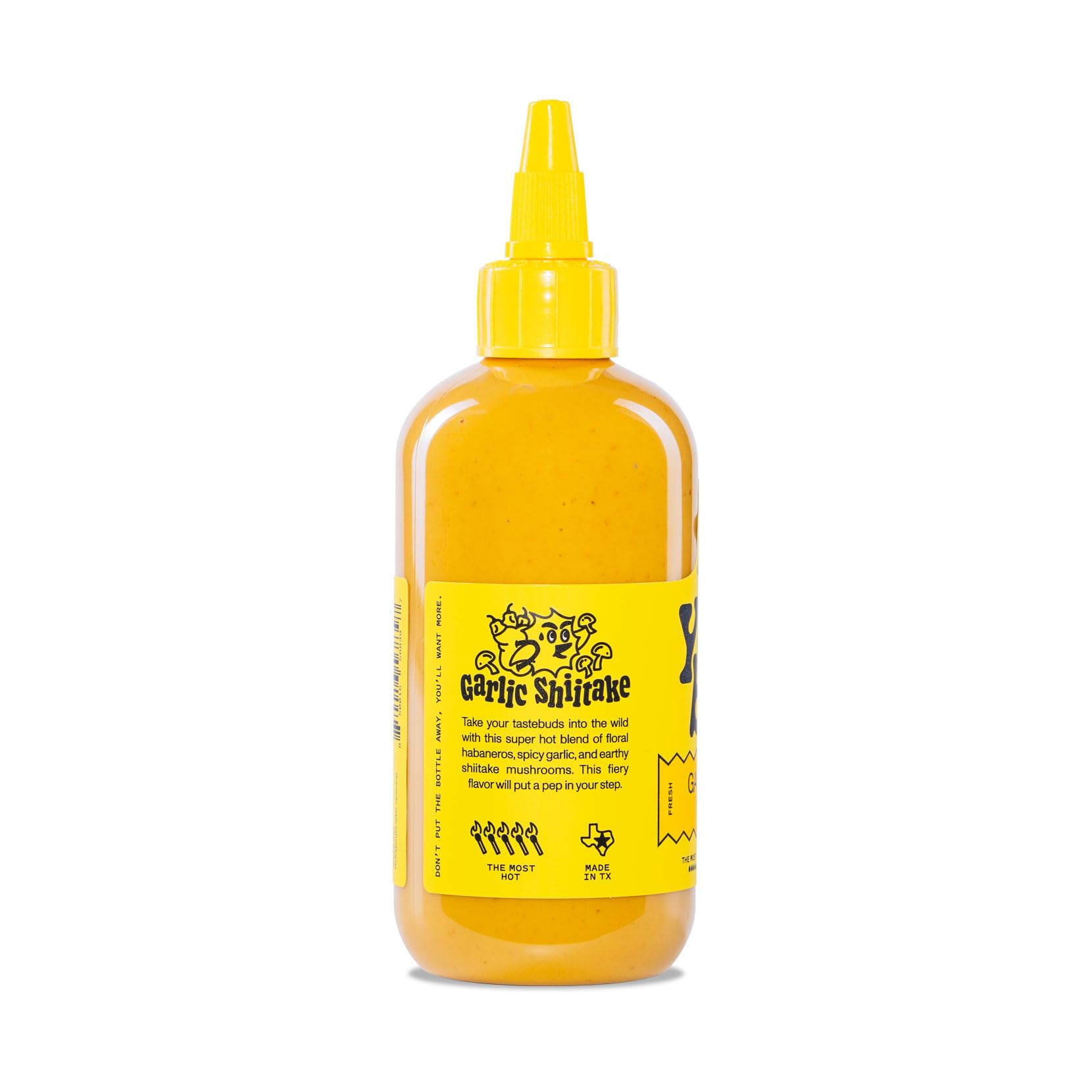 Yellowbird Small Batch Garlic Shiitake Hot Sauce 9.8 oz - Spicy Texas-Made Hot Sauce for Cooking, Grilling & Tacos | Premium Pantry Staple