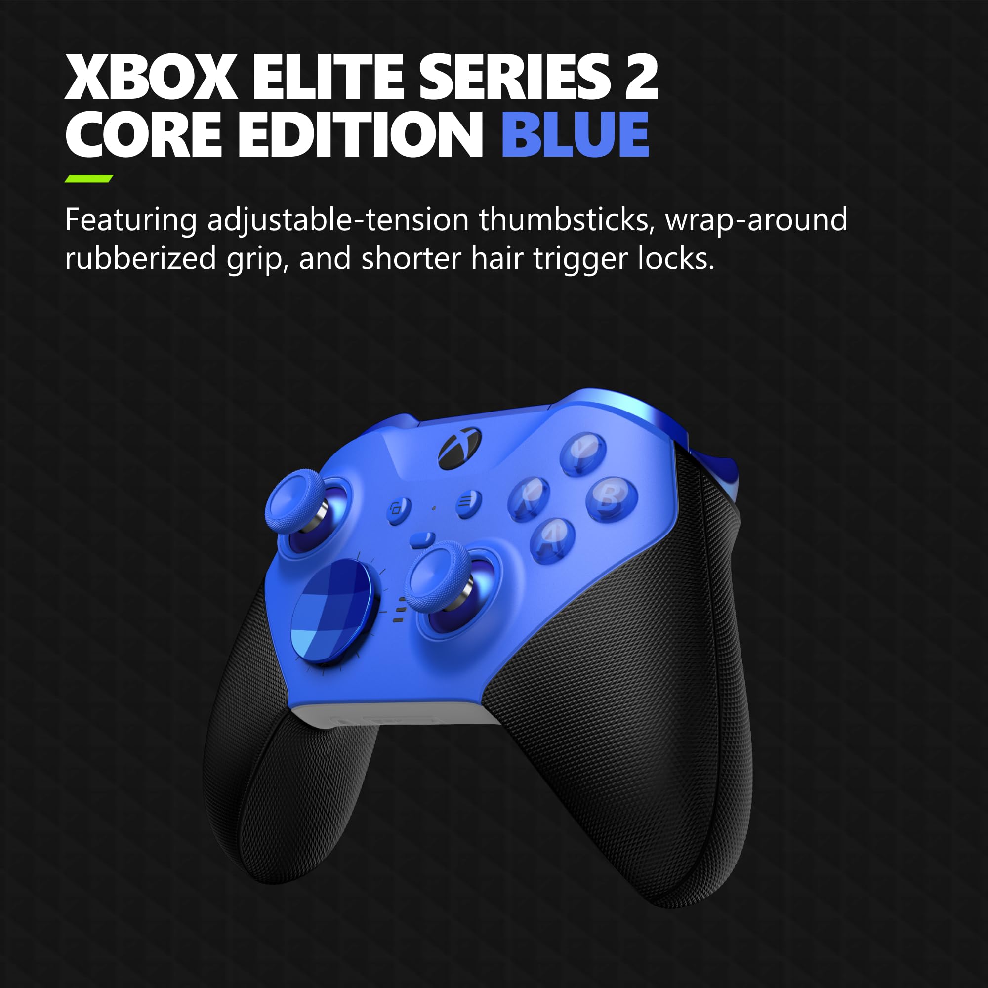 Microsoft Elite Series 2 Core Wireless Controller for Xbox Series X|S - Blue (Certified Refurbished) - Premium Gaming Experience for Competitive Play & Streaming