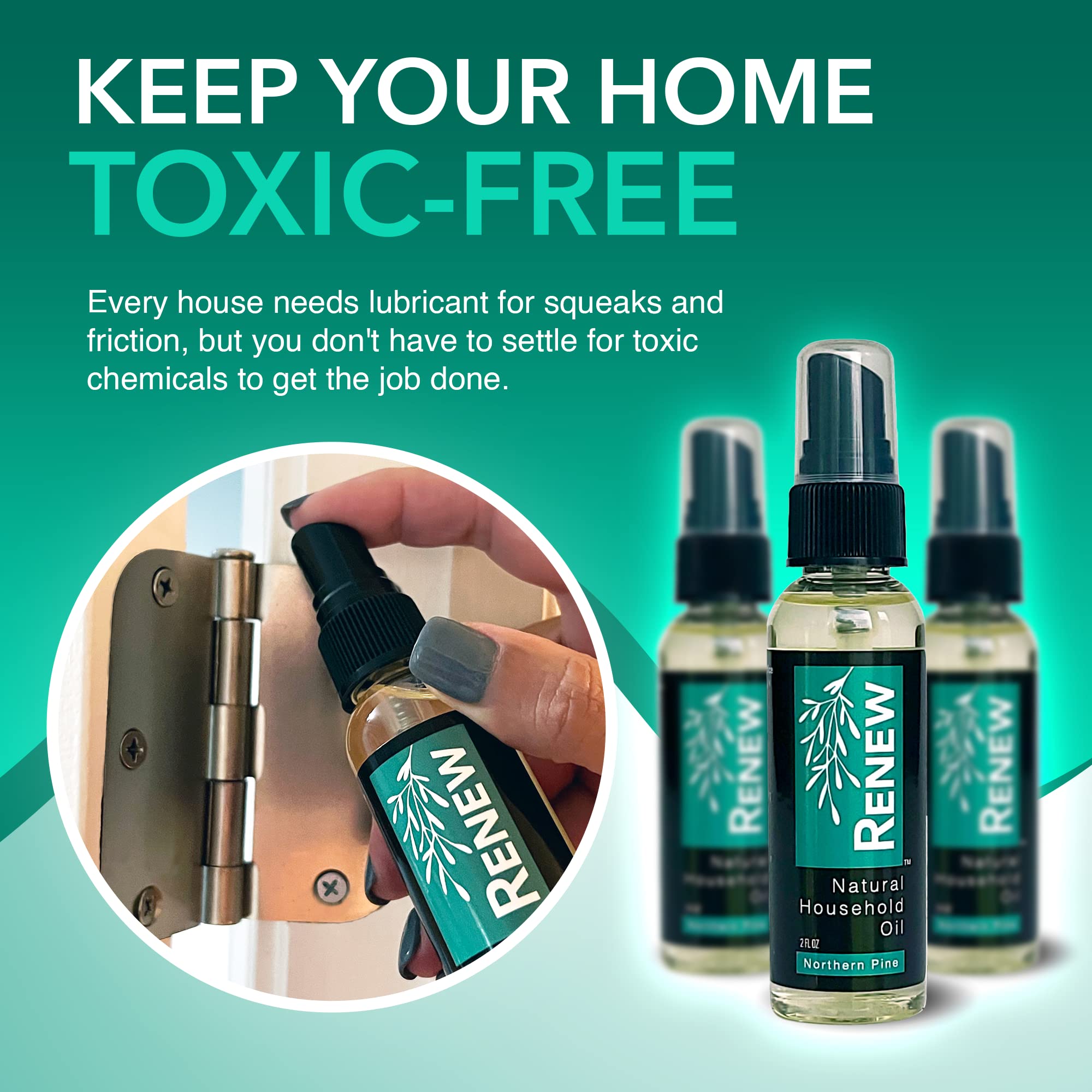 HōMPURE® Pine Oil Lubricant for Squeaky Doors, Hinges & Locks - Garage & Wheel Use