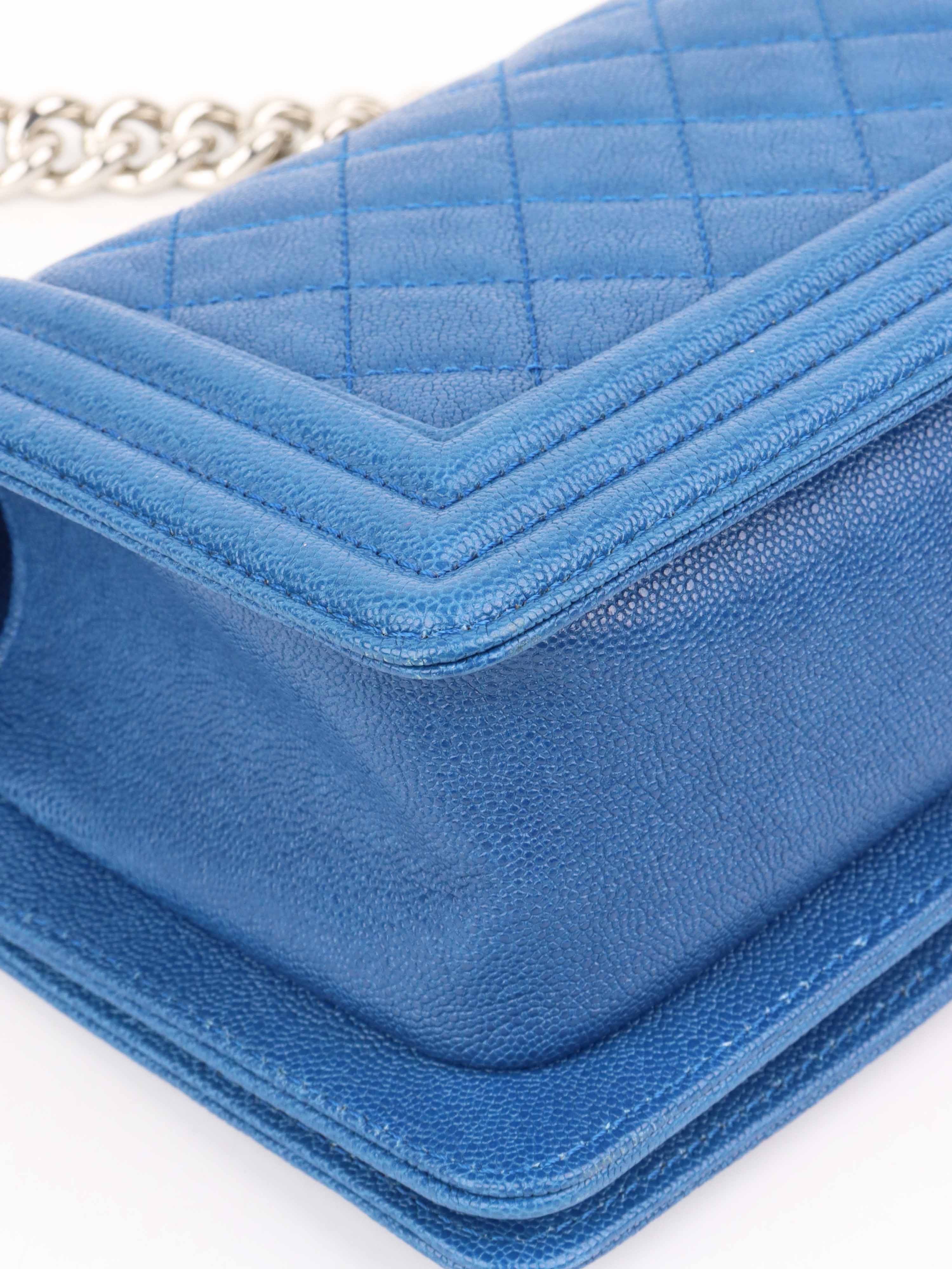 Chanel Blue Small Boy Bag - Luxury Leather Crossbody Handbag for Women | Perfect for Parties, Dates & Special Occasions