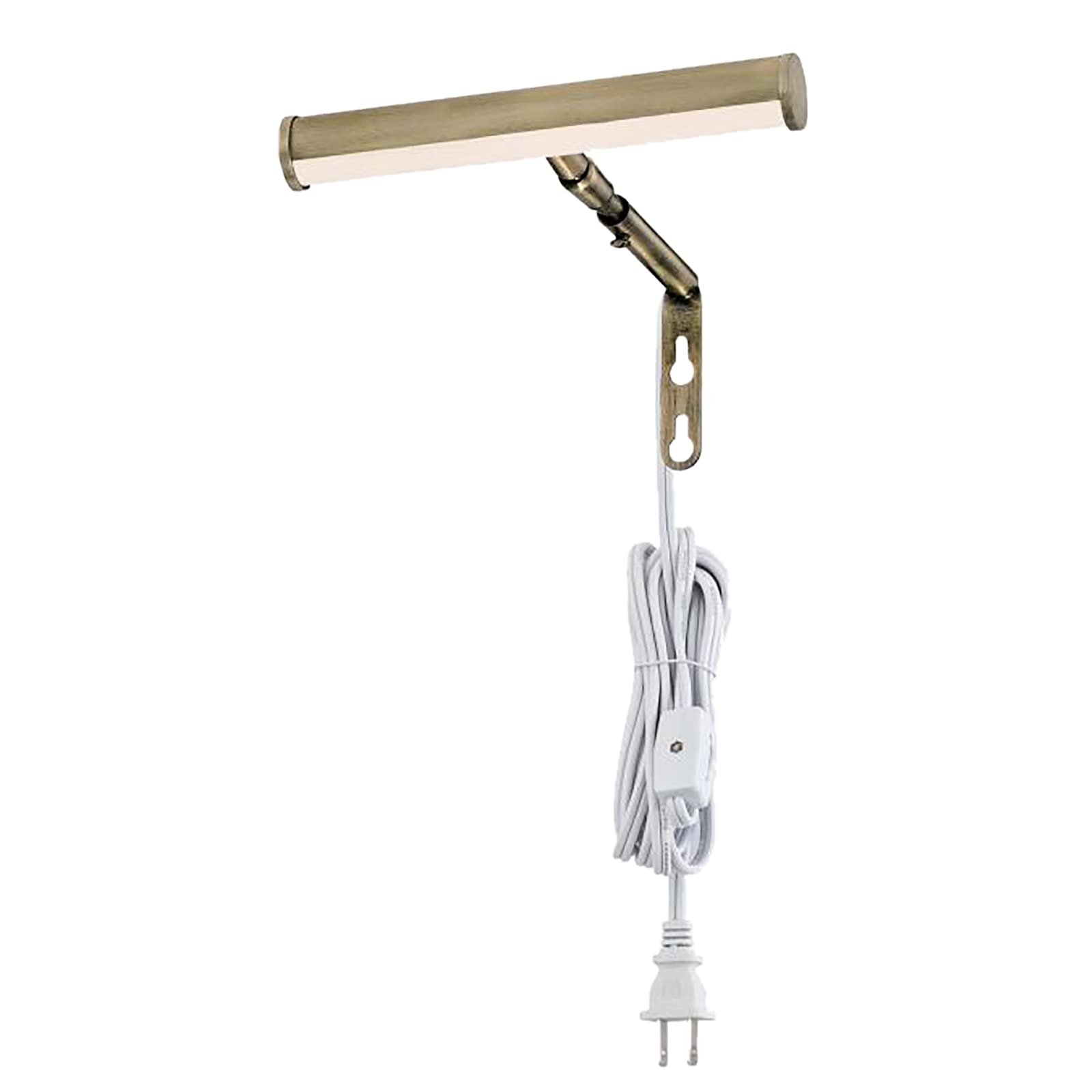 Ciata 7-Inch LED Picture Light for Wall Art - 3000K Warm White, 2W Adjustable Metal Frame Light with In-Line On/Off Switch, CRI-90, Antique Brass - Perfect for Gallery, Museum & Home Decor Lighting