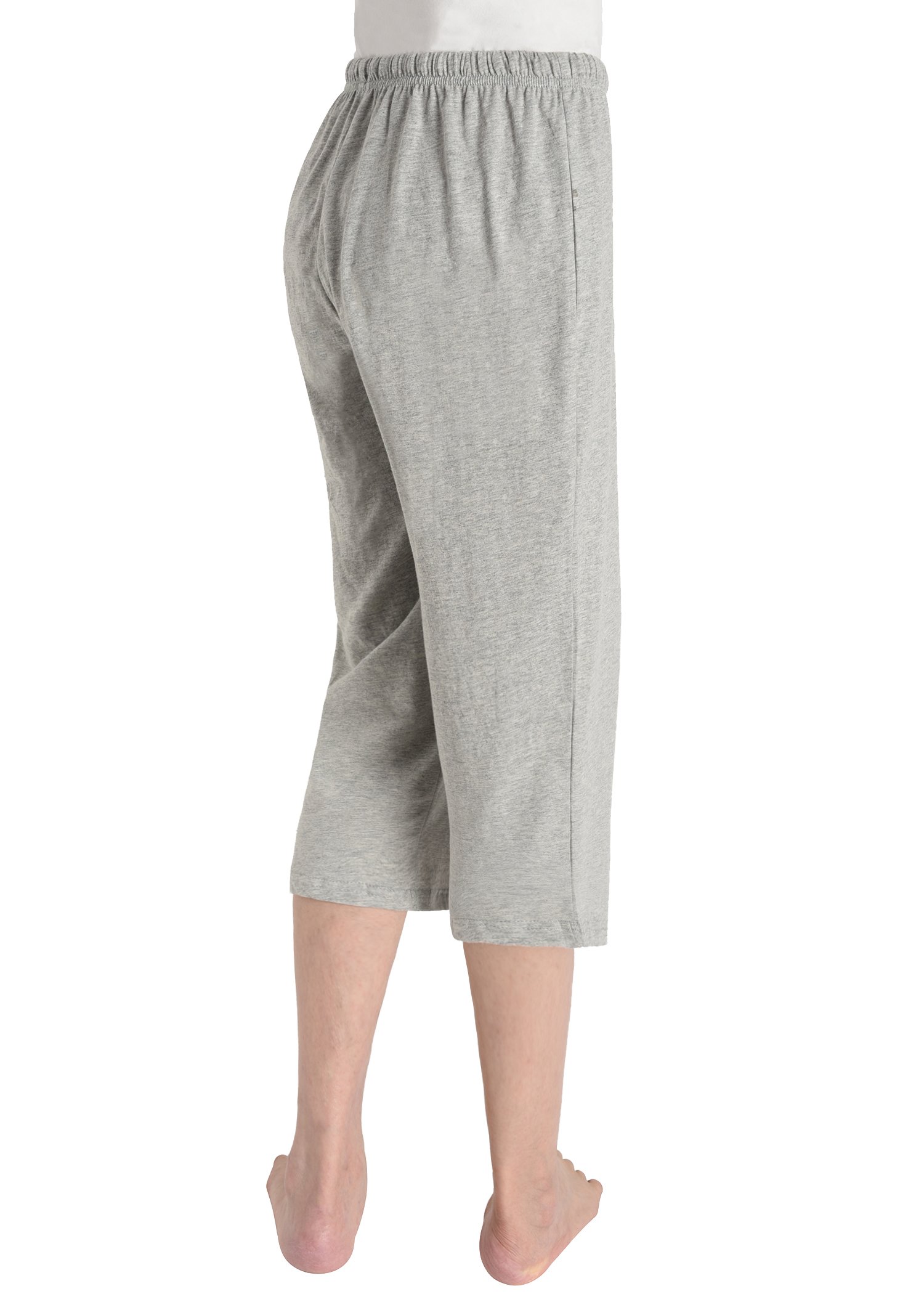 Latuza Women's Cotton Capri Pants - Soft Lounge Pants for Sleep, Yoga & Relaxation - Comfortable Stretchy Casual Pajama Bottoms for Home & Travel