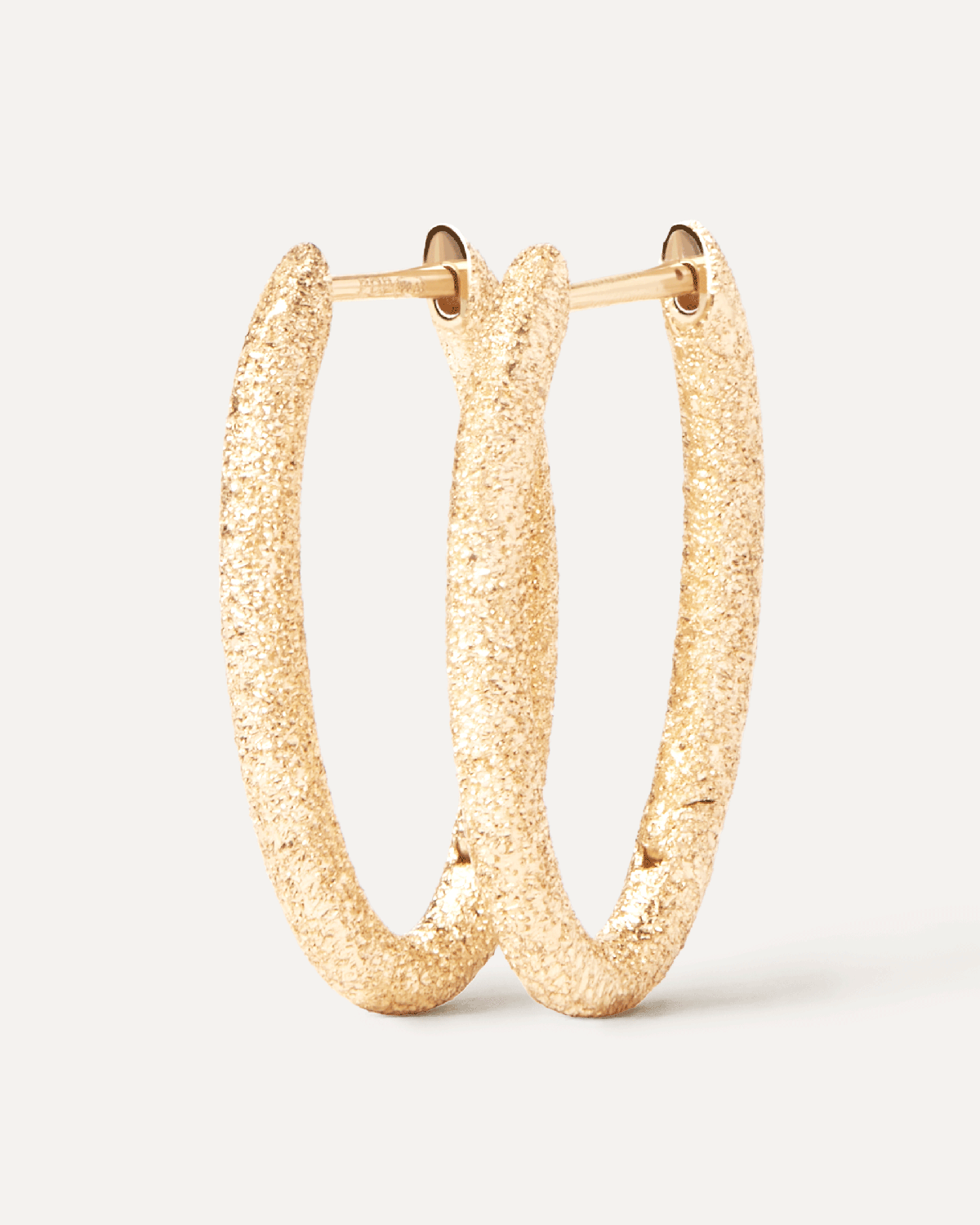GRID 4 Sandblasted Gold Vera Hoops - 14K Gold Plated Earrings for Women, Minimalist Hoop Earrings for Everyday Wear, Perfect Gift for Her | Office, Date Night, Special Occasions