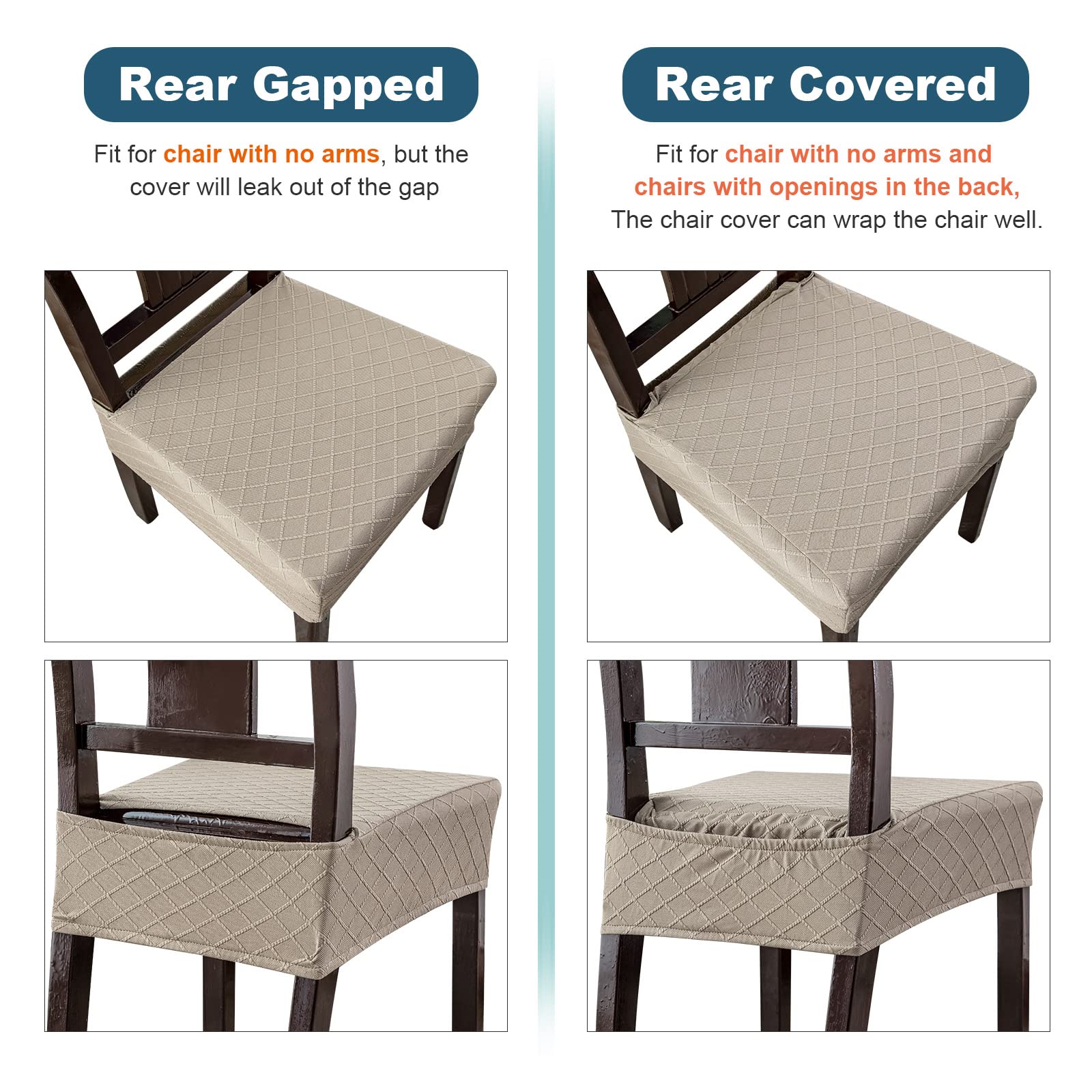 **Waterproof Chair Covers for Dining Room & Kitchen – Genina Durable Seat Slipcovers – Spill & Stain Protection for Everyday Use**    *(Use Case: Perfect for family meals, parties, pet-friendly homes, and high-traffic dining areas.)*