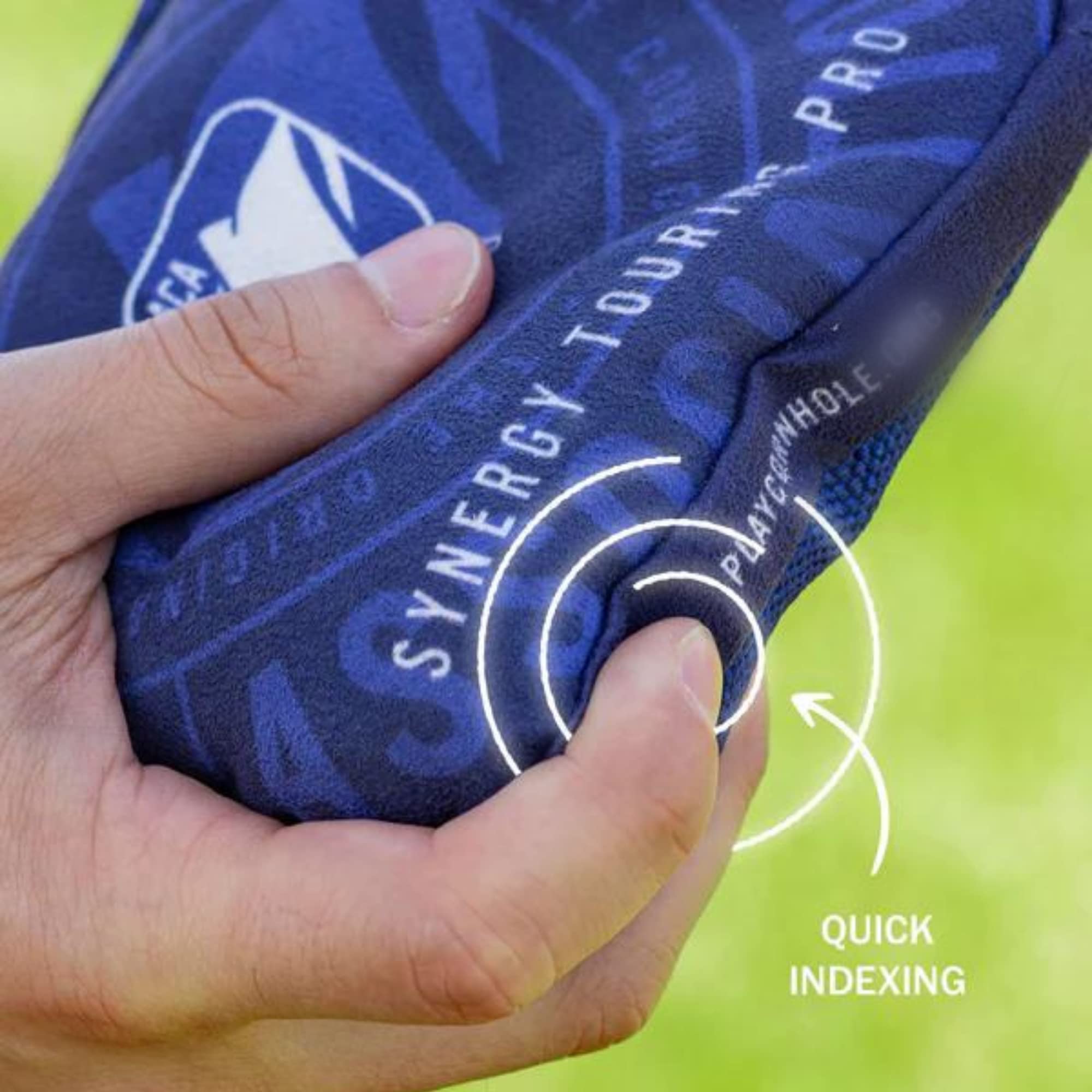 ACA Synergy Edge Professional Cornhole Bags - Dual Sided 6x6 Inch with Custom Logo - Premium Black Bean Bags for Backyard Games, Tailgating & Outdoor Parties