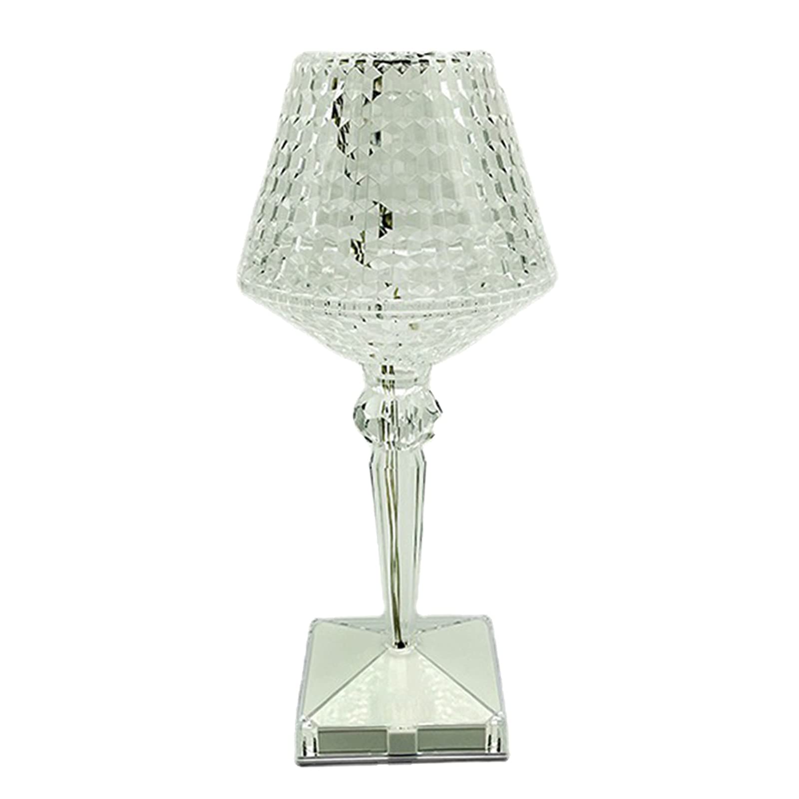 Baoblaze USB Goblet Table Lamp - Dimmable Crystal Shade Night Light with 3 Color Modes for Bedroom, Office, Hotel & Bar Decor | Modern Touch Control Bedside Lamp with Charging Ports
