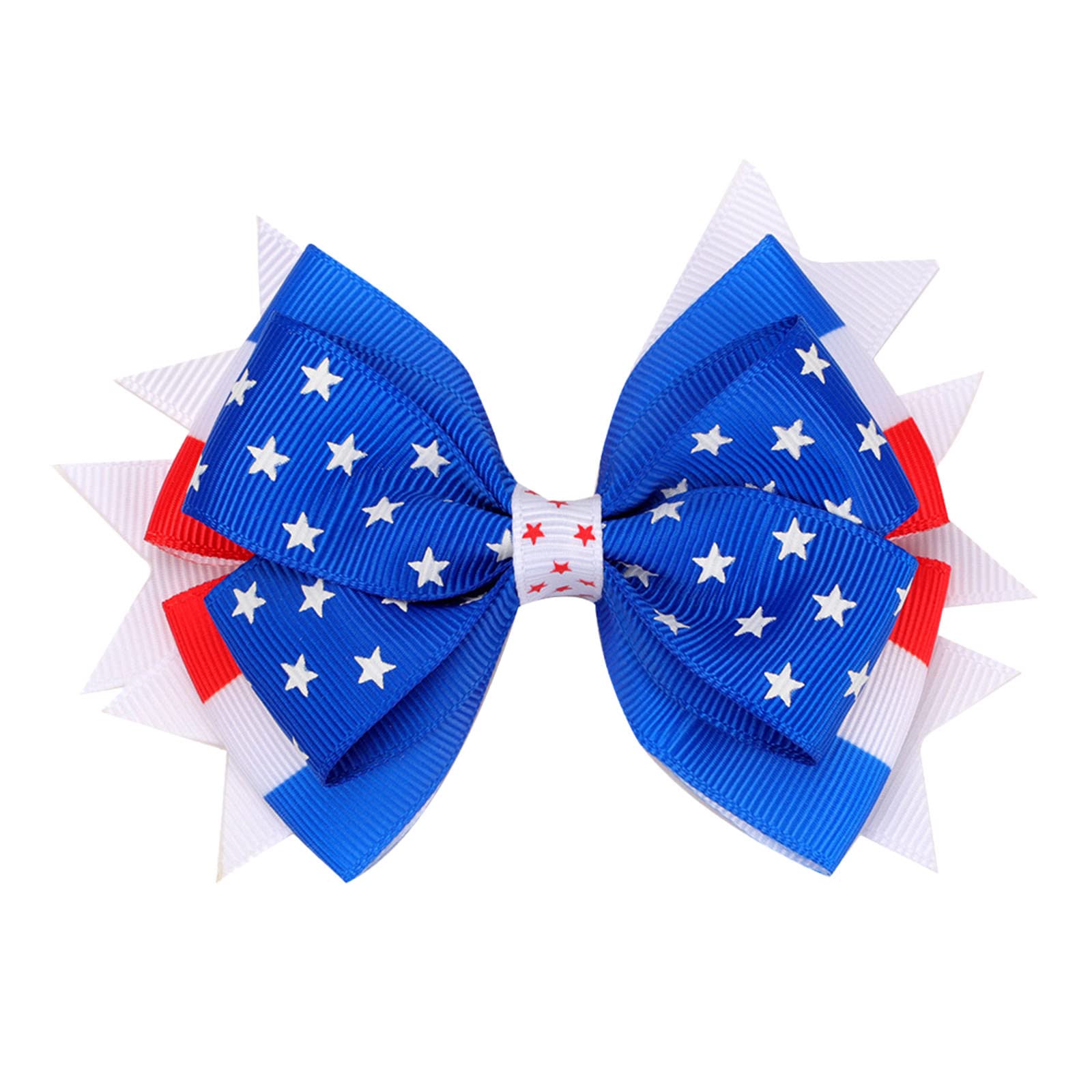Patriotic Hair Clips for Girls - 4th of July Independence Day Kids Hair Bows, Non-Slip Volume Hair Accessories (Set of 12, One Size) - Perfect for School, Parties & Holiday Celebrations