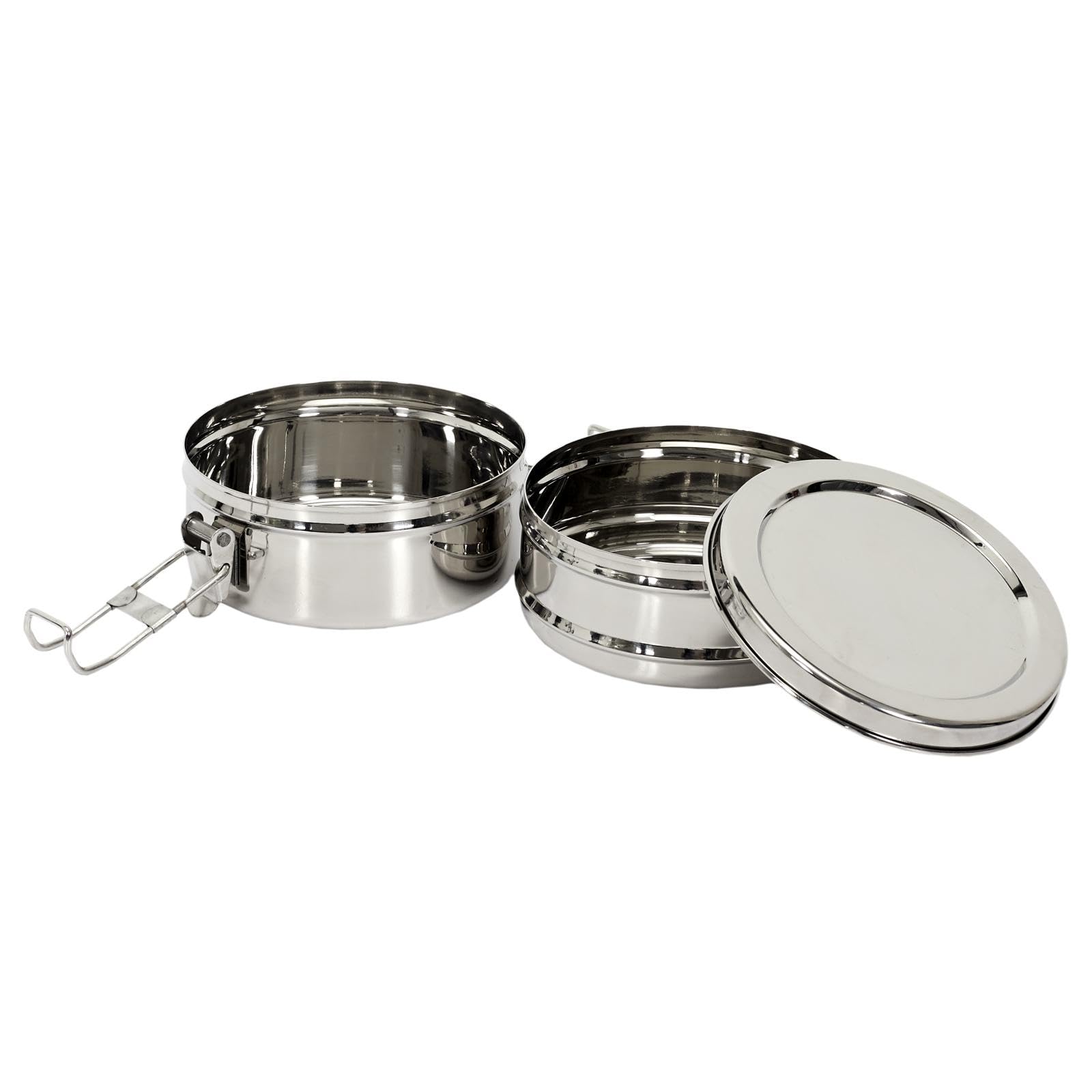 Stainless Steel Round Lunch Box 1400ml - Le Studio 41-1K-425 Insulated Food Container for Office, School & Picnics | Silver Color | BPA Free Meal Prep Container