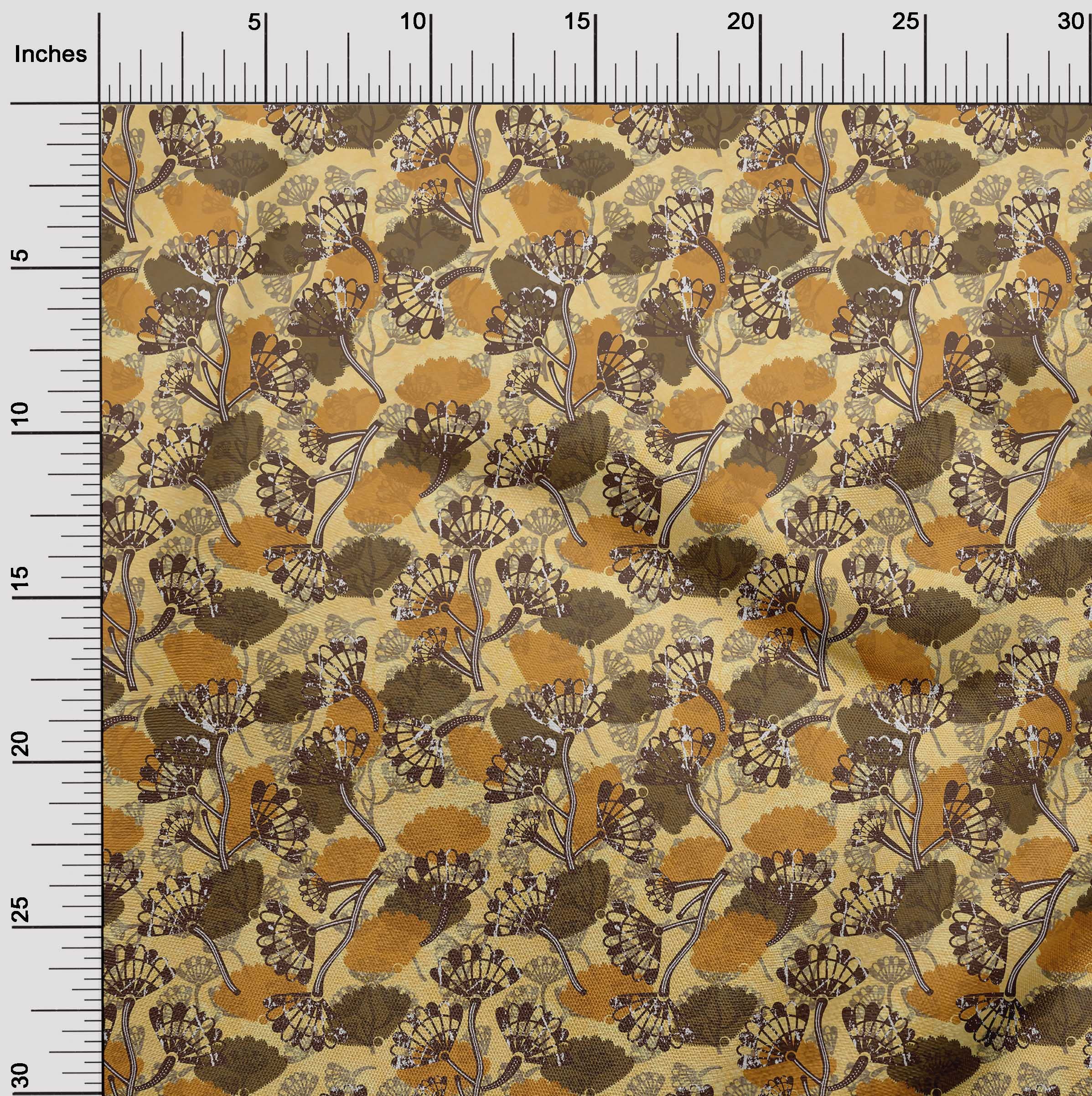 oneOone Rayon Yellow Batik Fabric by The Yard - 56 Inch Wide Printed DIY Sewing Material for Clothing, Dresses & Home Decor Projects