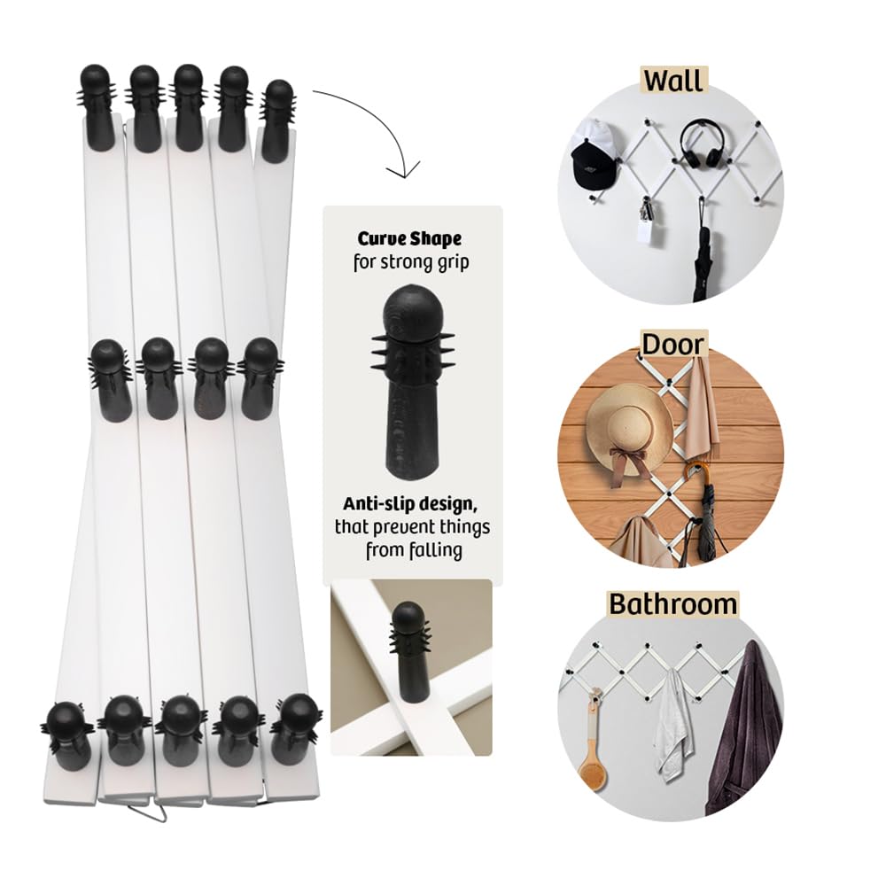 14-Peg Wall Hanger Organizer for Hats & Coats - Space Saving Storage Solution