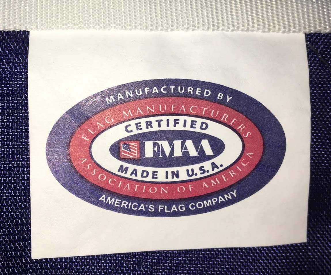12' x 18' Heavy Duty Nylon American Flag with Appliqued Stars & Sewn Stripes - FMAA Certified, Brass Grommets & Reinforced Canvas Header - Perfect for Outdoor Display, Parades & Patriotic Events