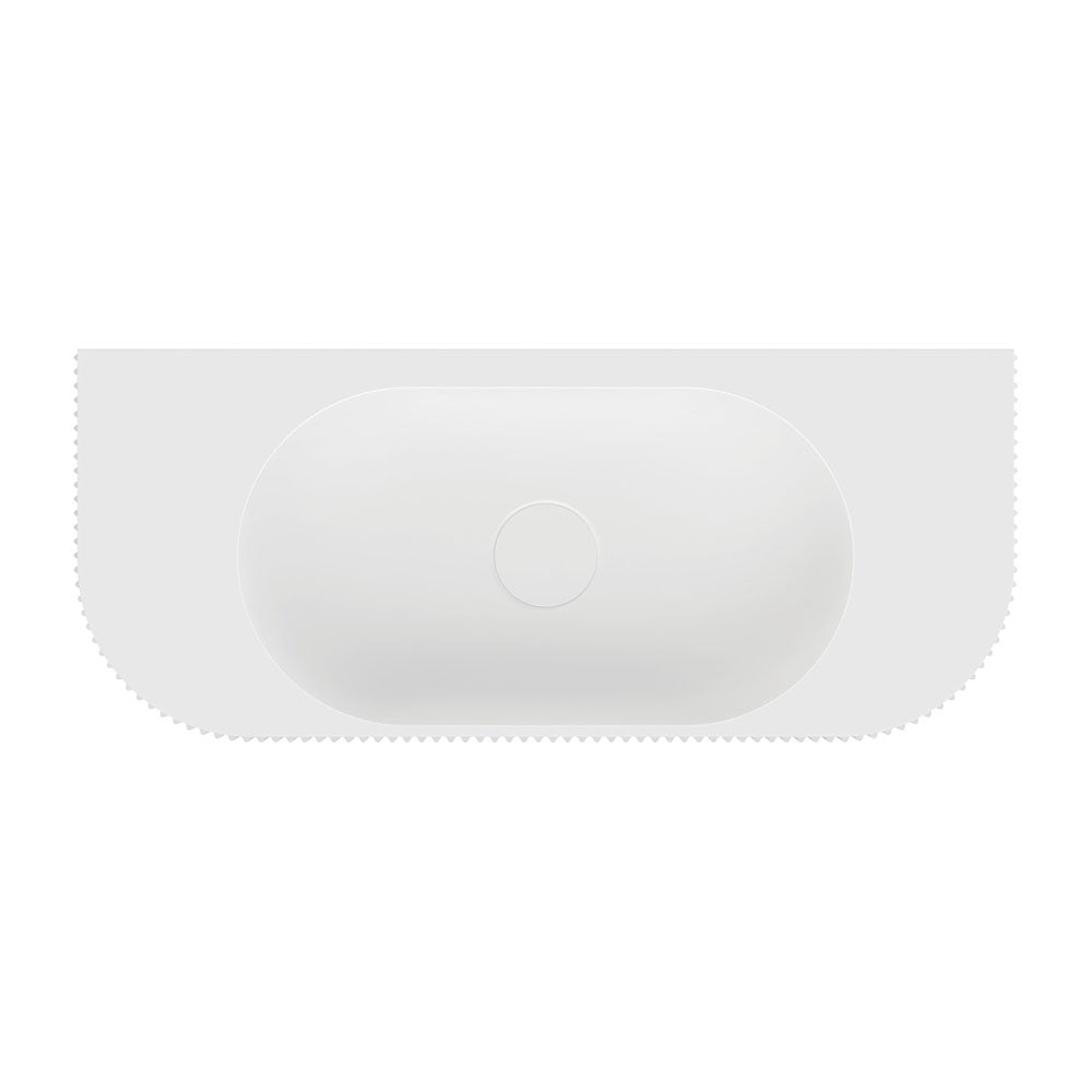 Fienza CSB310 Minka Solid Surface Wall Mount Bathroom Sink - No Tap Hole - Modern Vanity Basin for Powder Room, Guest Bath & Small Spaces