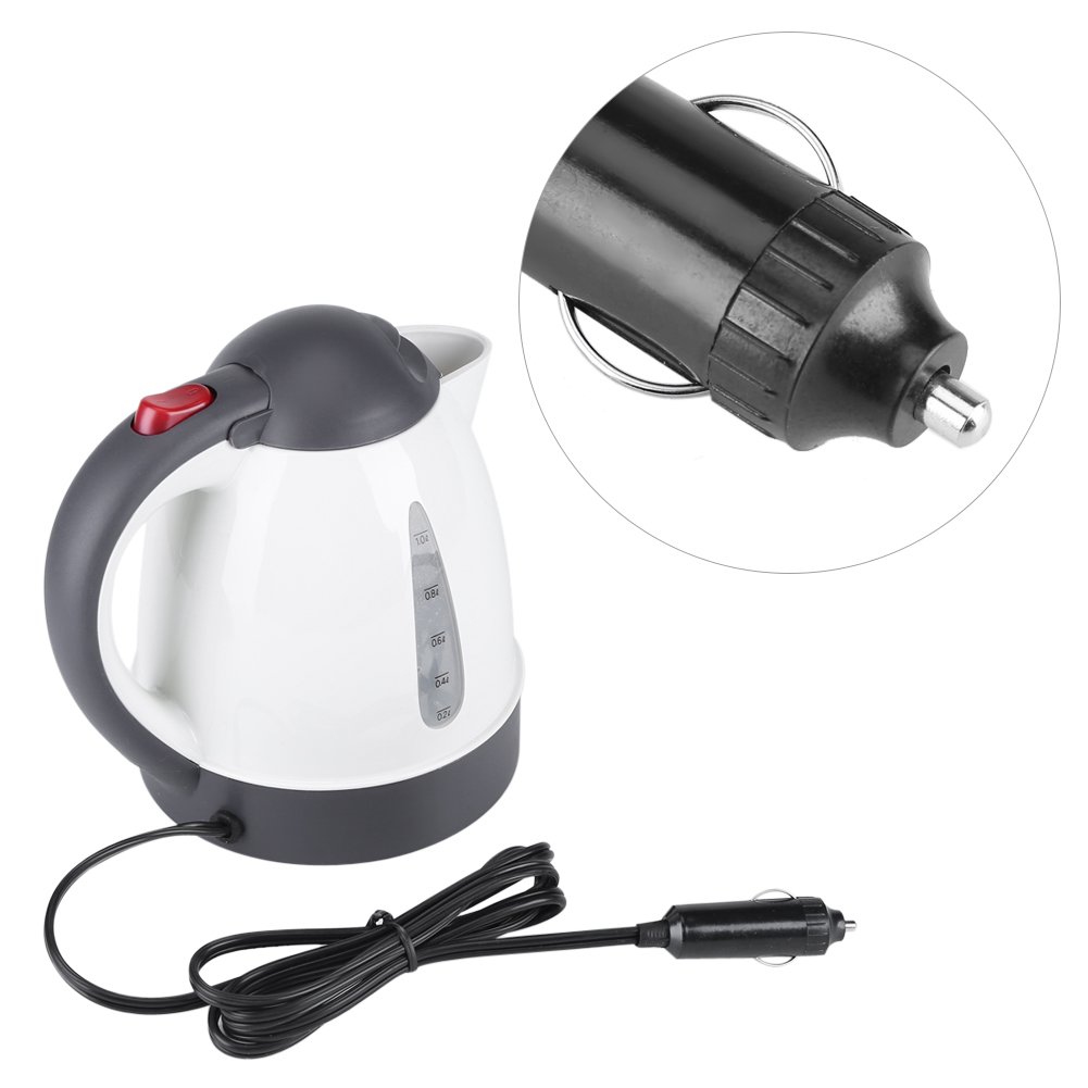 12V Electric Car Kettle - 1000mL Portable Water Boiler & Heater for Tea, Coffee - Fast Boiling with Auto Shut-off - Perfect for Travel, Camping, Road Trips & Office Use