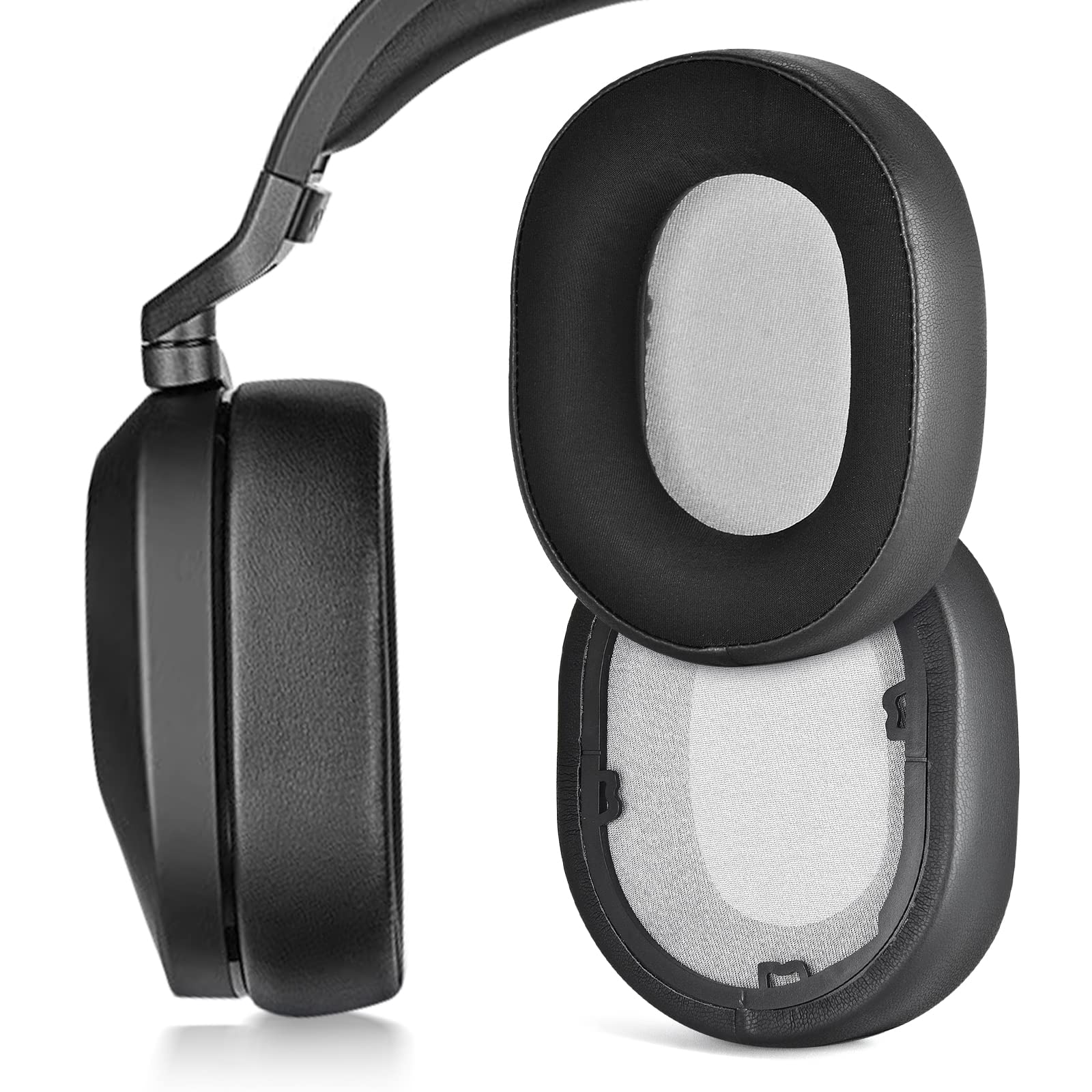 XBERSTAR Replacement Earpads for Corsair HS55, HS55 PRO, HS65 Gaming Headset - Premium PU Leather & Fabric Cushions (Black) - Enhance Comfort for Long Gaming Sessions & Music Listening