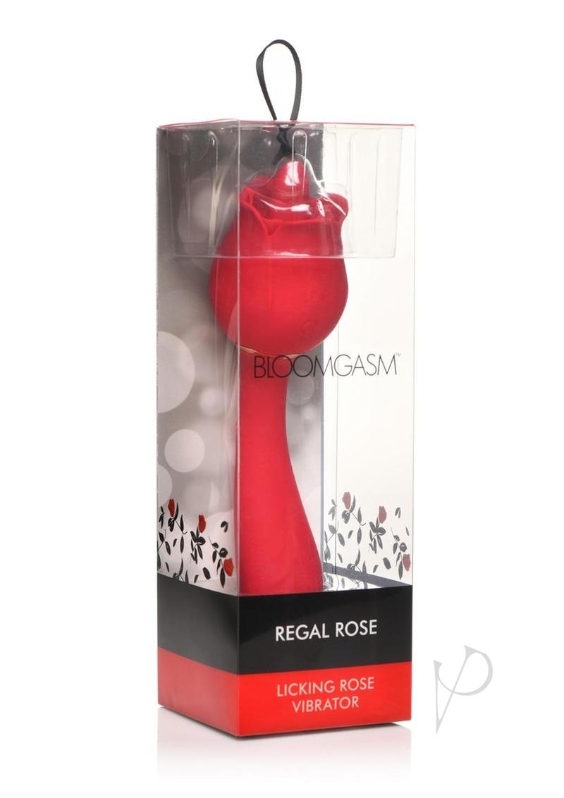 Bloomgasm Regal Rose Licking Rose Silicone Clitoral Vibrator - Red | Waterproof G-Spot & Clit Stimulator for Women | Perfect for Couples Play & Solo Pleasure