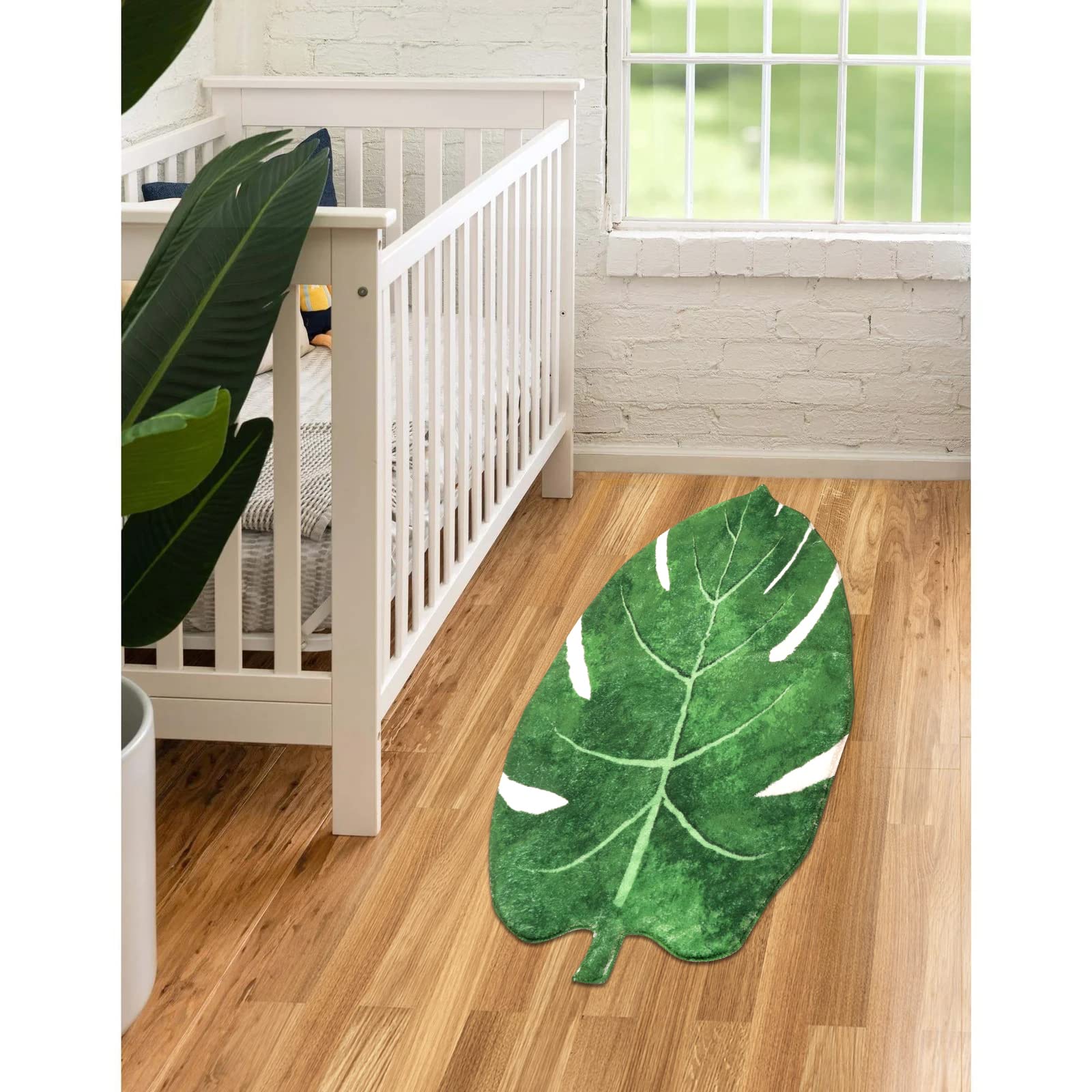 **LIVEBOX Green Leaf Non-Slip Bathroom Rug 23.6