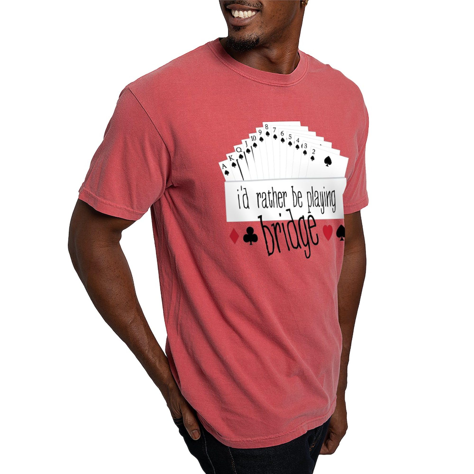 Men's 'I'd Rather Be Playing Bridge' Comfort Colors T-Shirt by CafePress - Soft Cotton Tee for Casual Wear, Gifts & Bridge Enthusiasts
